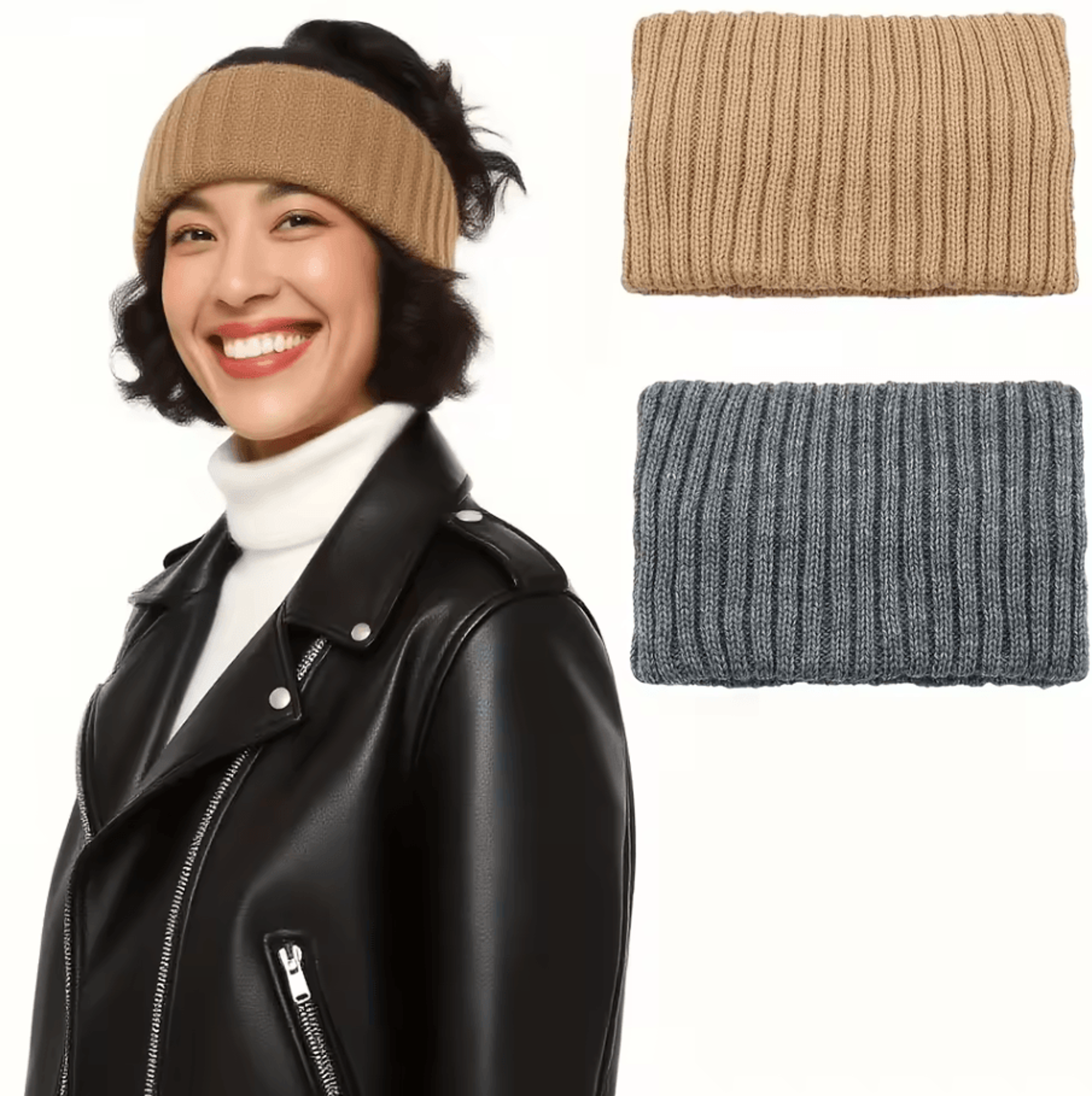 Winter Neck Warmer Scarf Thick Warm Elastic Convertible Headband Accessory 0