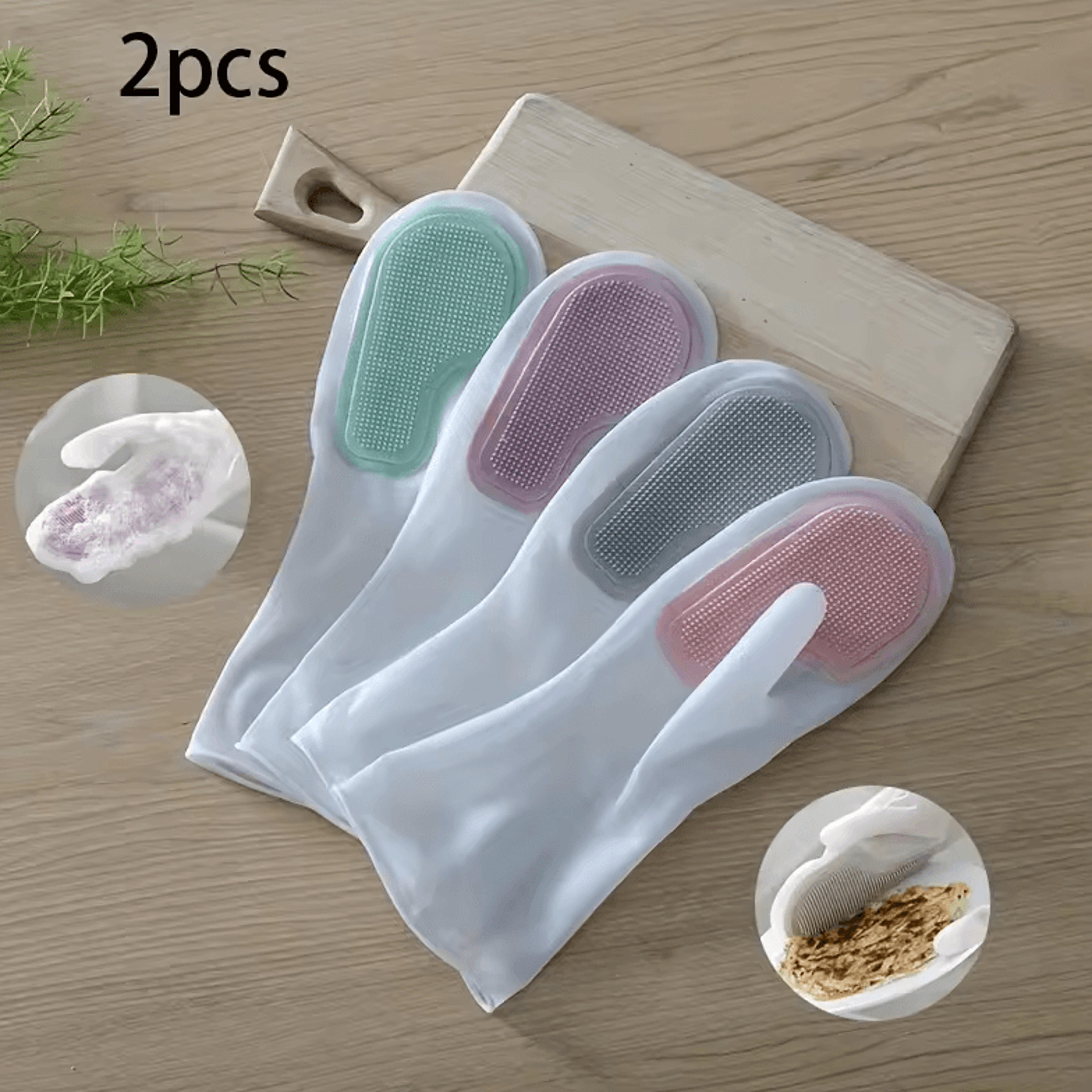 Waterproof Rubber Latex Dishwashing Gloves 2pcs Heavy Duty Kitchen And Cleaning Gloves 0