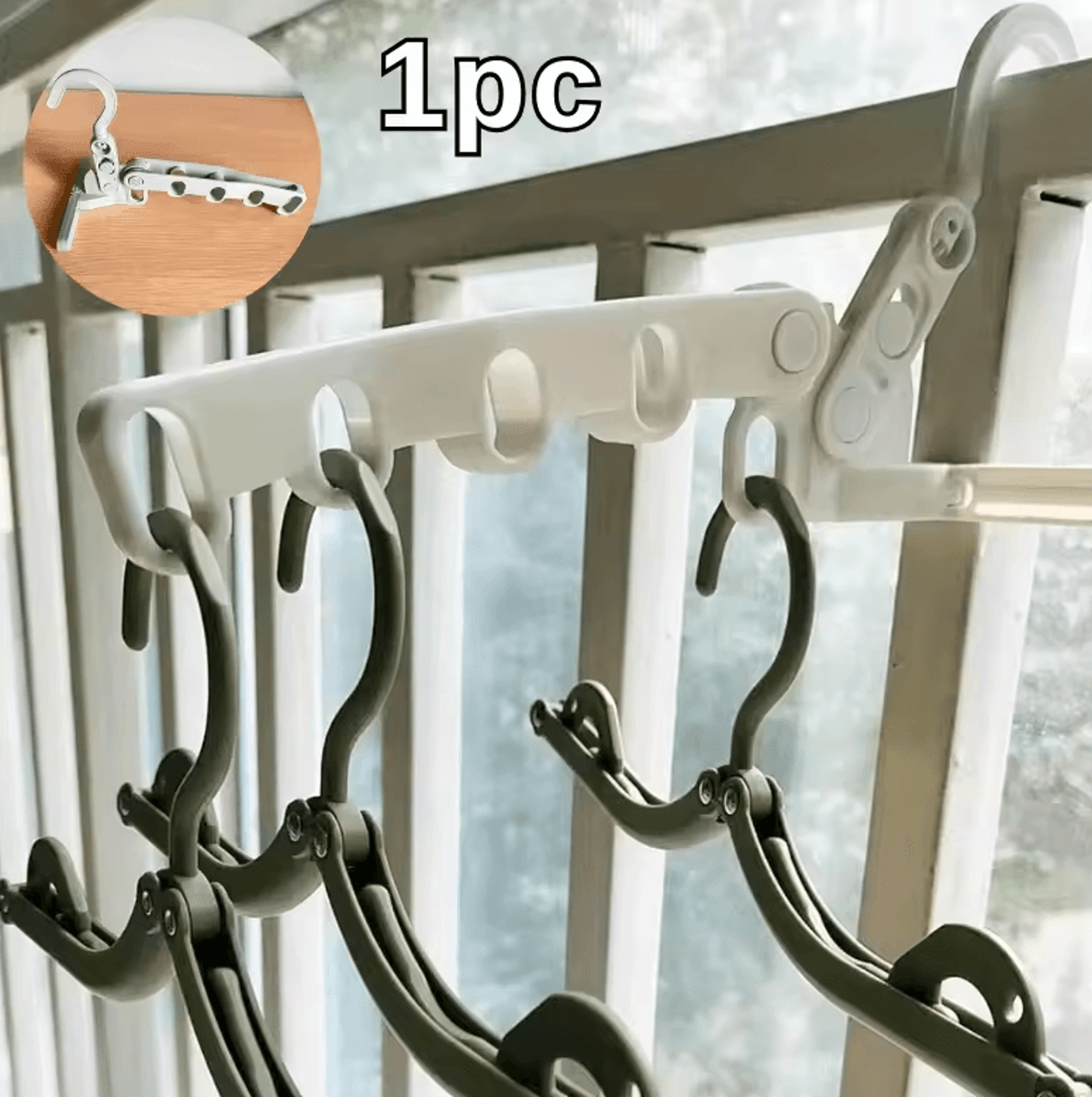Foldable Clothes Drying Rack With Adjustable MultiHook Hanger For Travel And Home 3