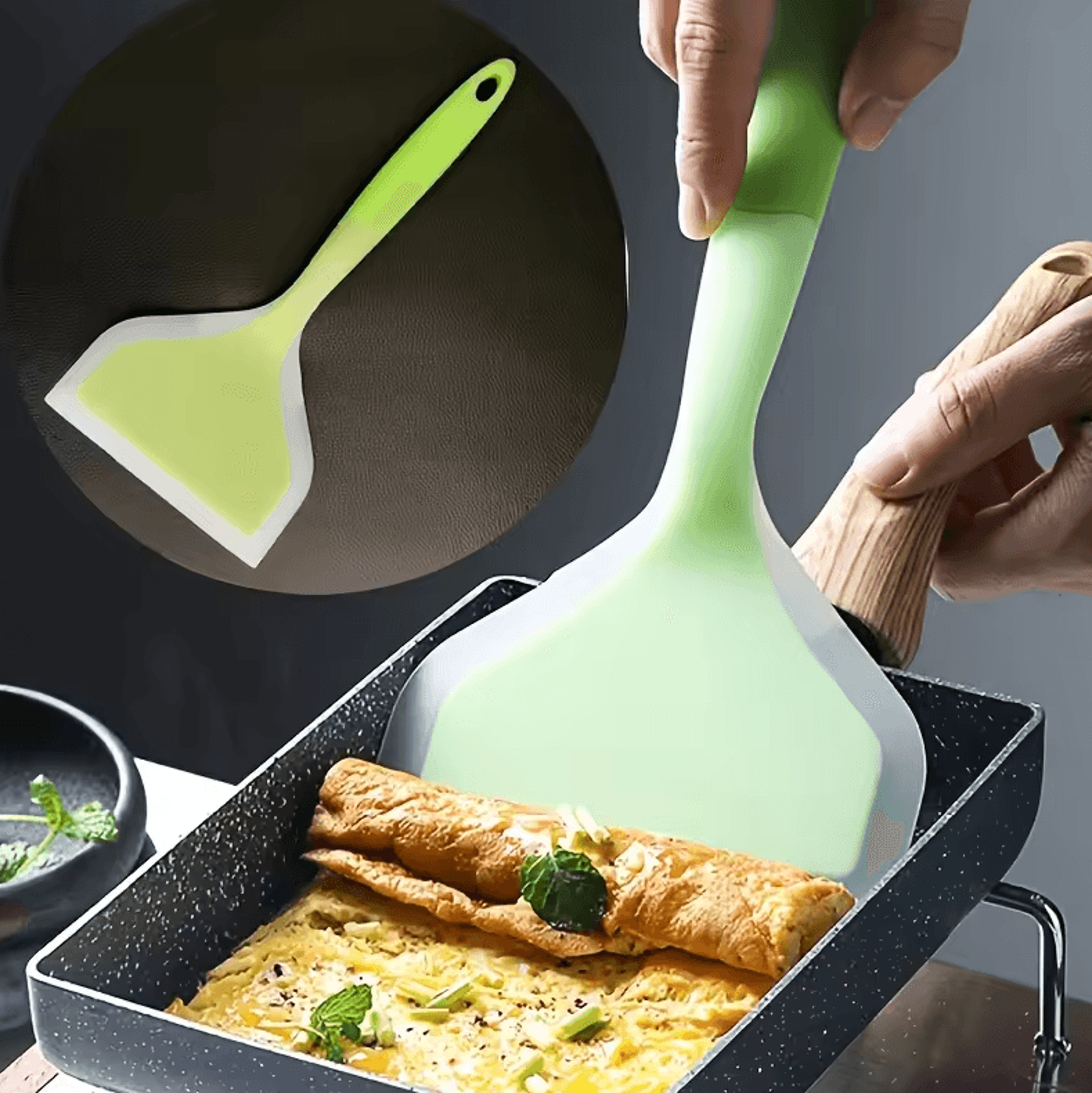 Silicone HeatResistant NonStick Cooking Spatula  Utensil For Kitchen BBQ Baking 1