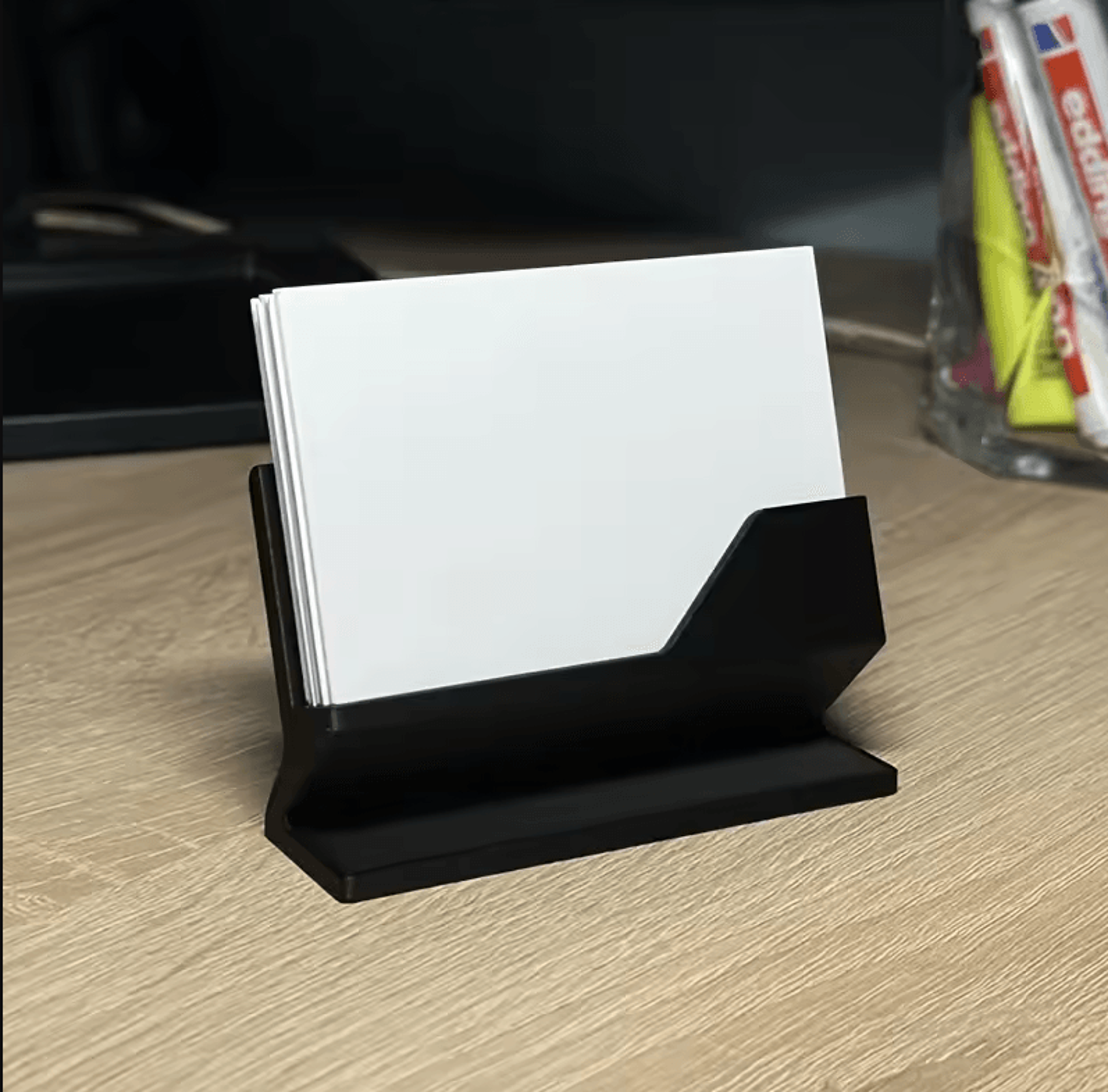 Minimalist Plastic Business Card Holder Desktop Organizer For All Card Sizes 3