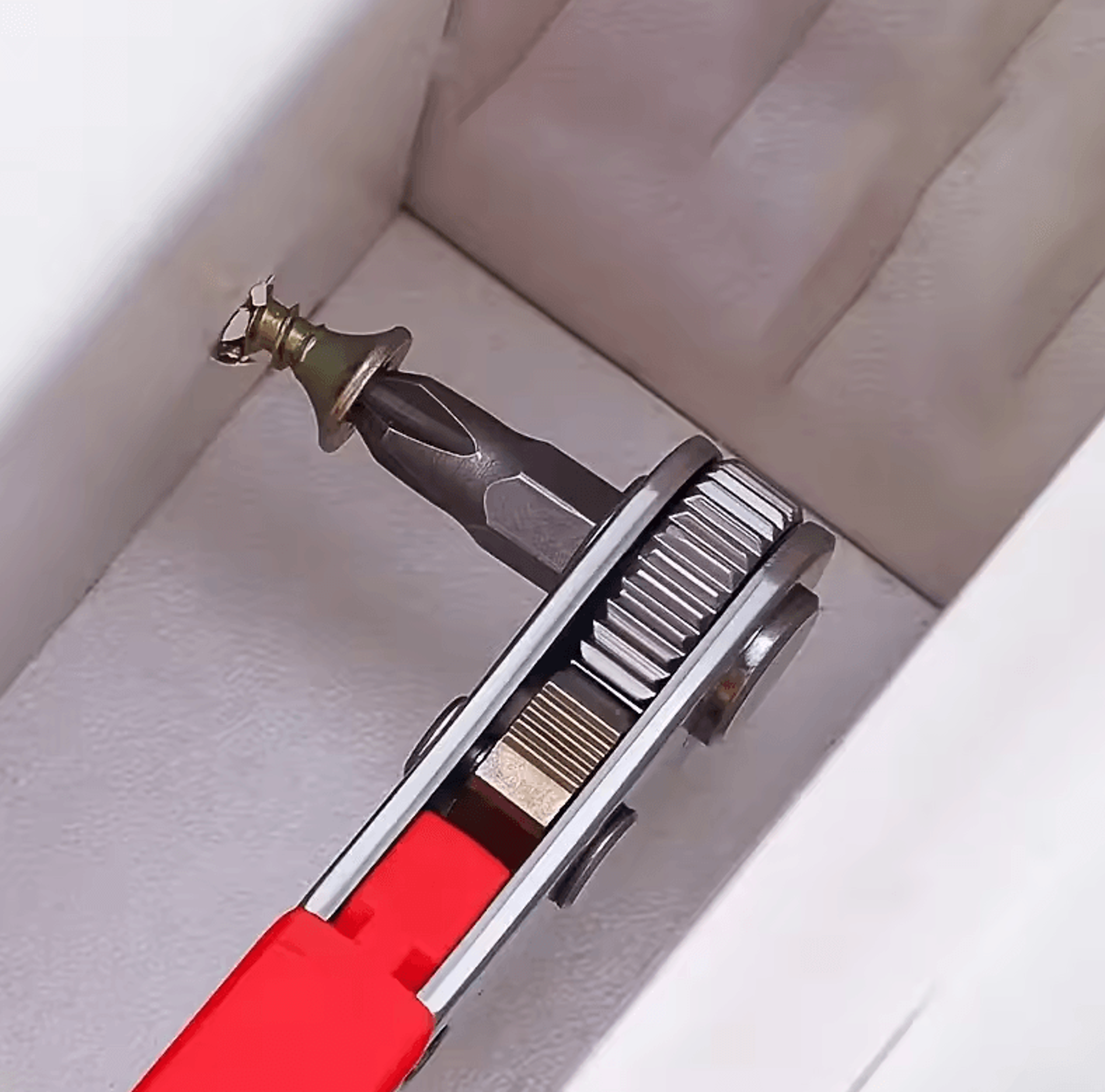 Multifunction Bidirectional Ratchet Screwdriver With Right Angle And Magnetic Wrench Red Compact To 1
