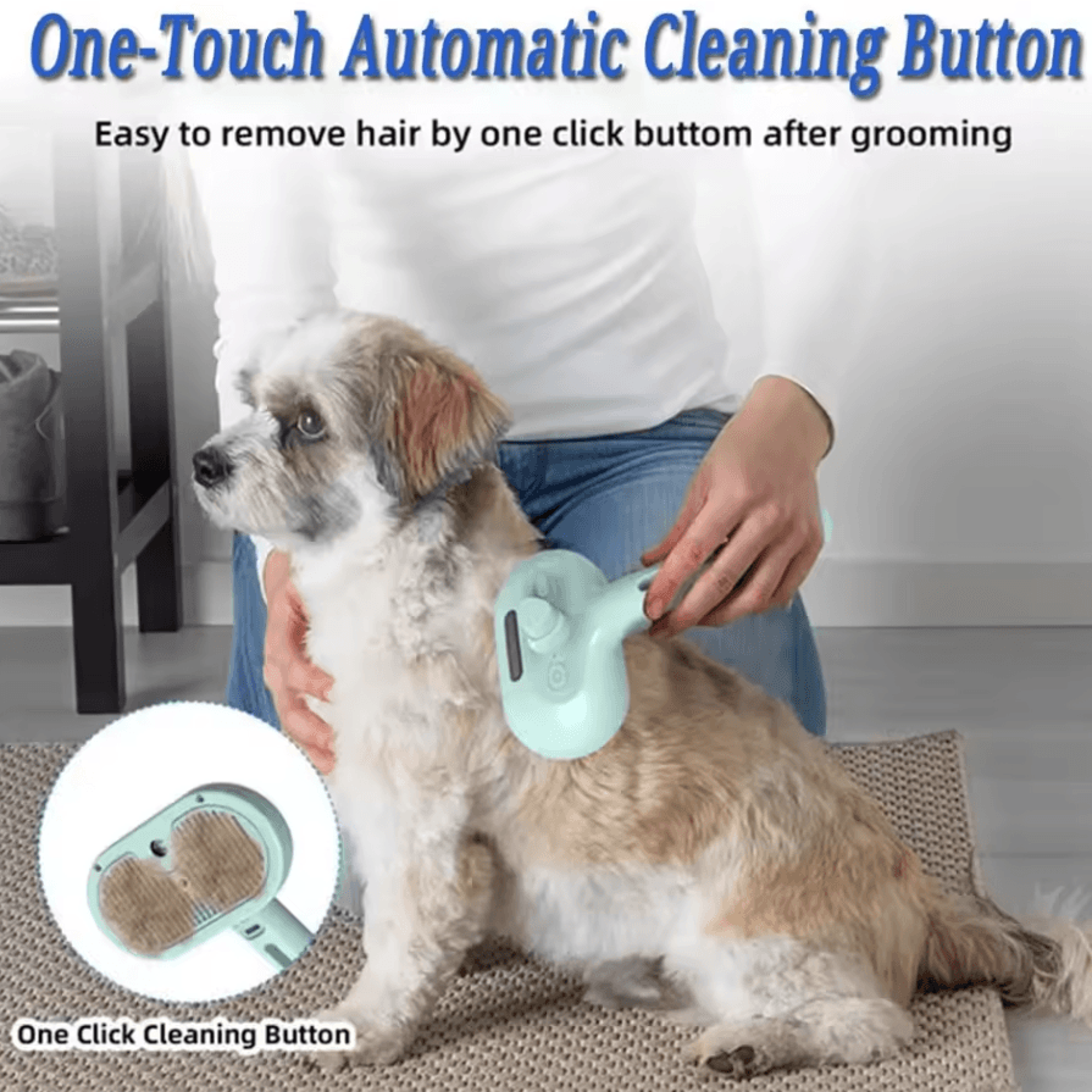 Steam Spray Dog Grooming Brush With Mist Spray Luxury Pet Fur Grooming Tool 2