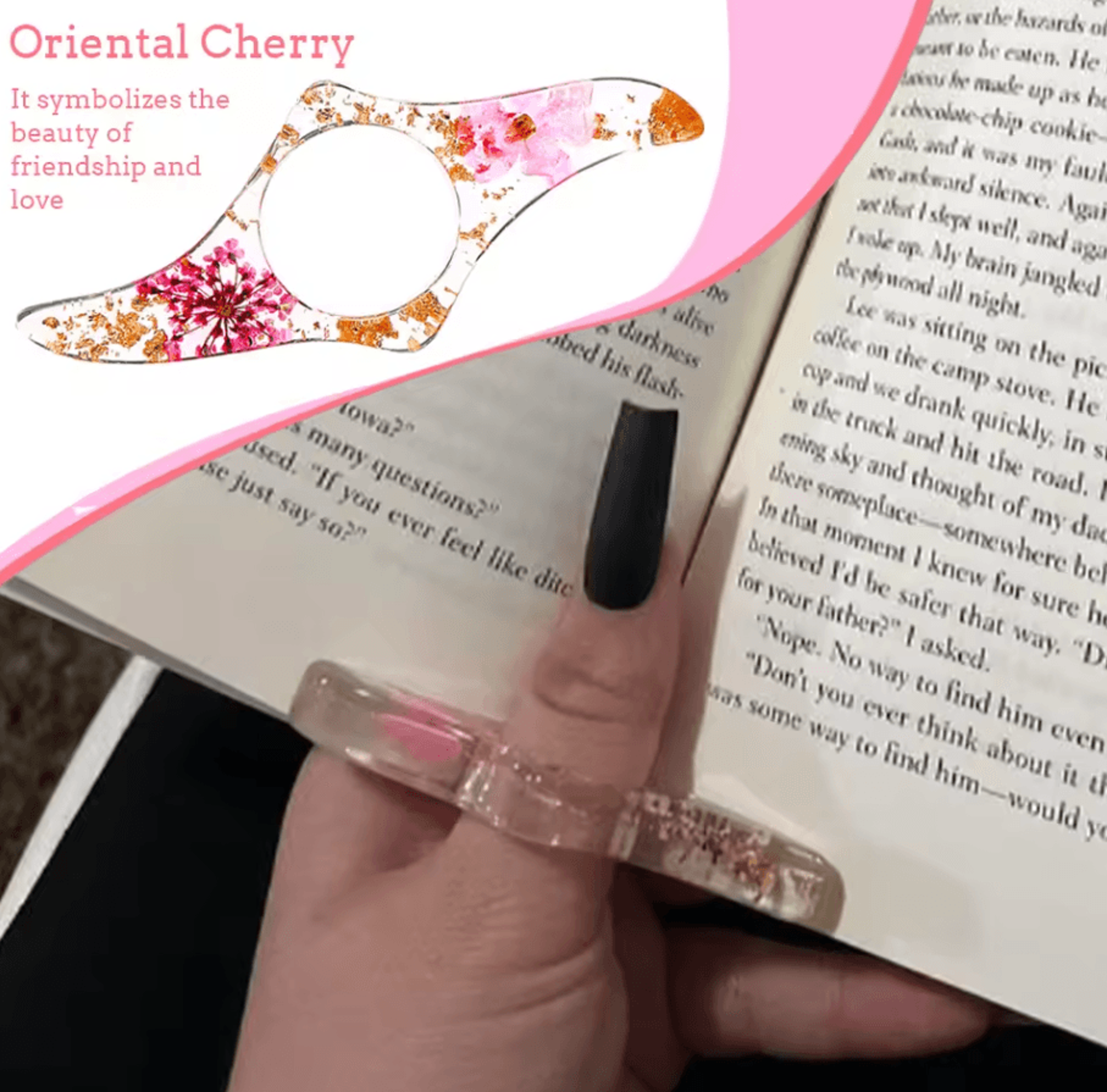 Dried Flower Book Page Holder Thumb Support Reading Aid Bookmark For School And Office 1