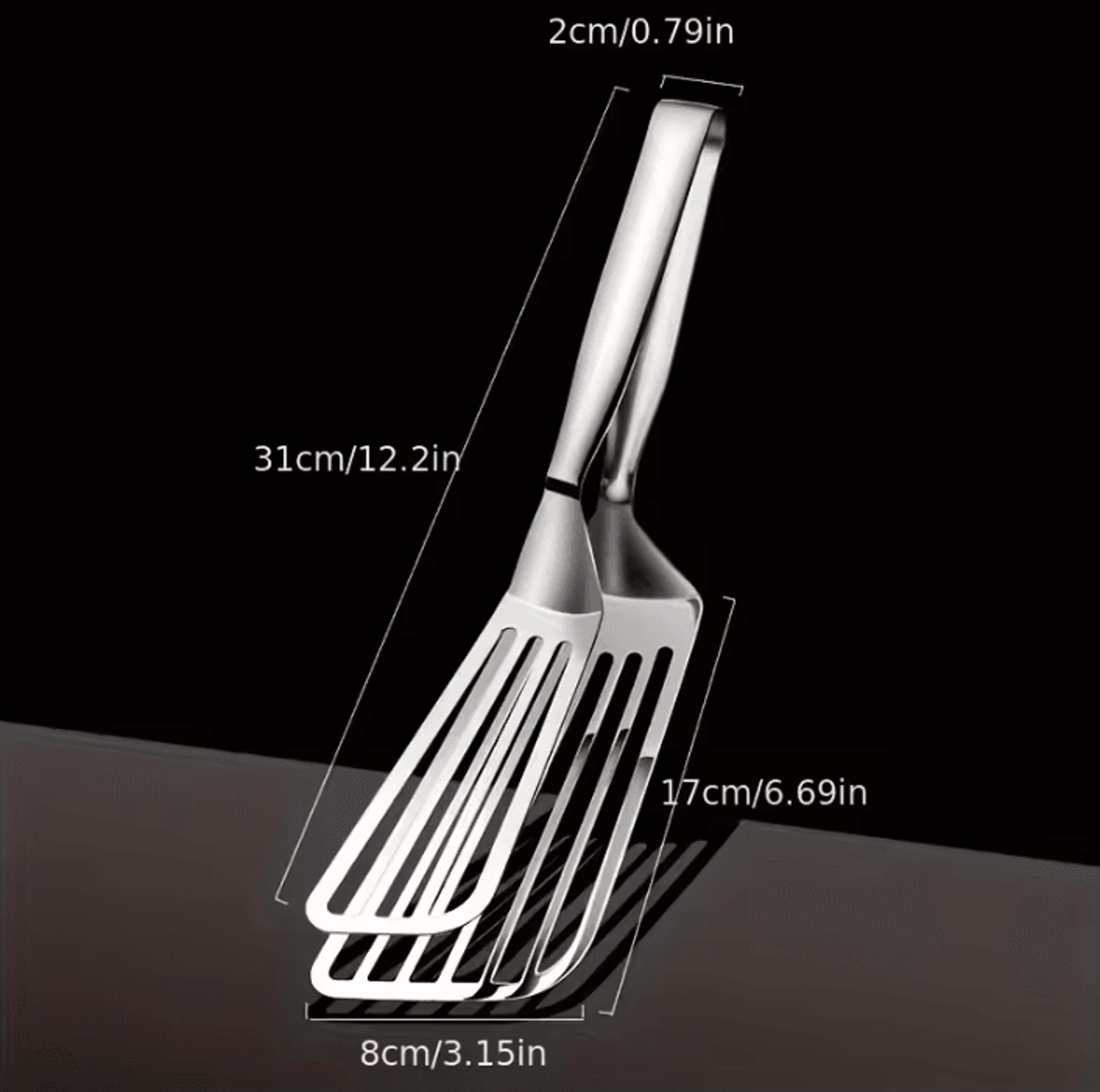 Multifunction Stainless Steel Serving Tongs For Buffet Fish Fry Bread Steak Salad Dessert 2