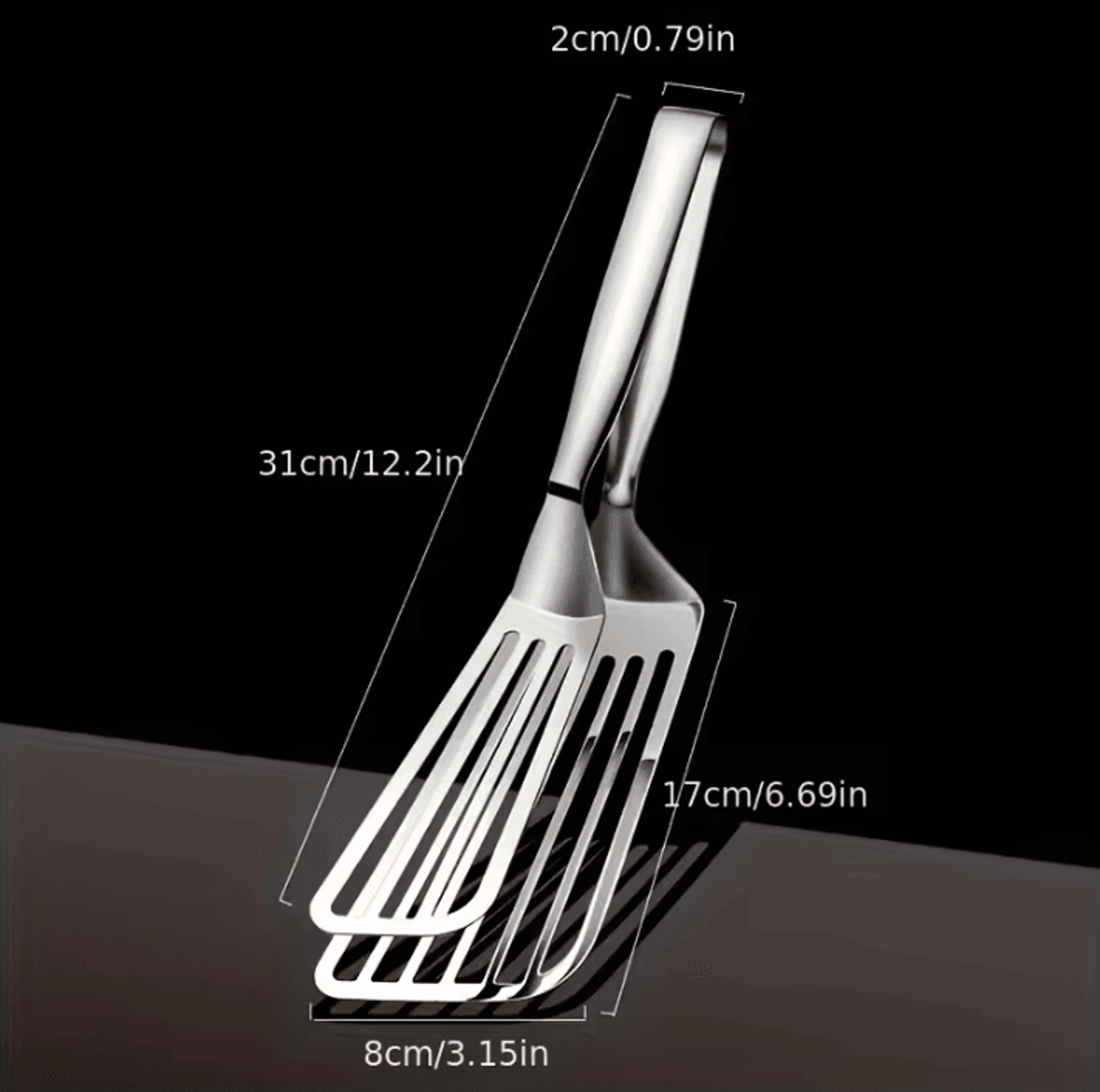 Multifunction Stainless Steel Serving Tongs For Buffet Fish Fry Bread Steak Salad Dessert 4