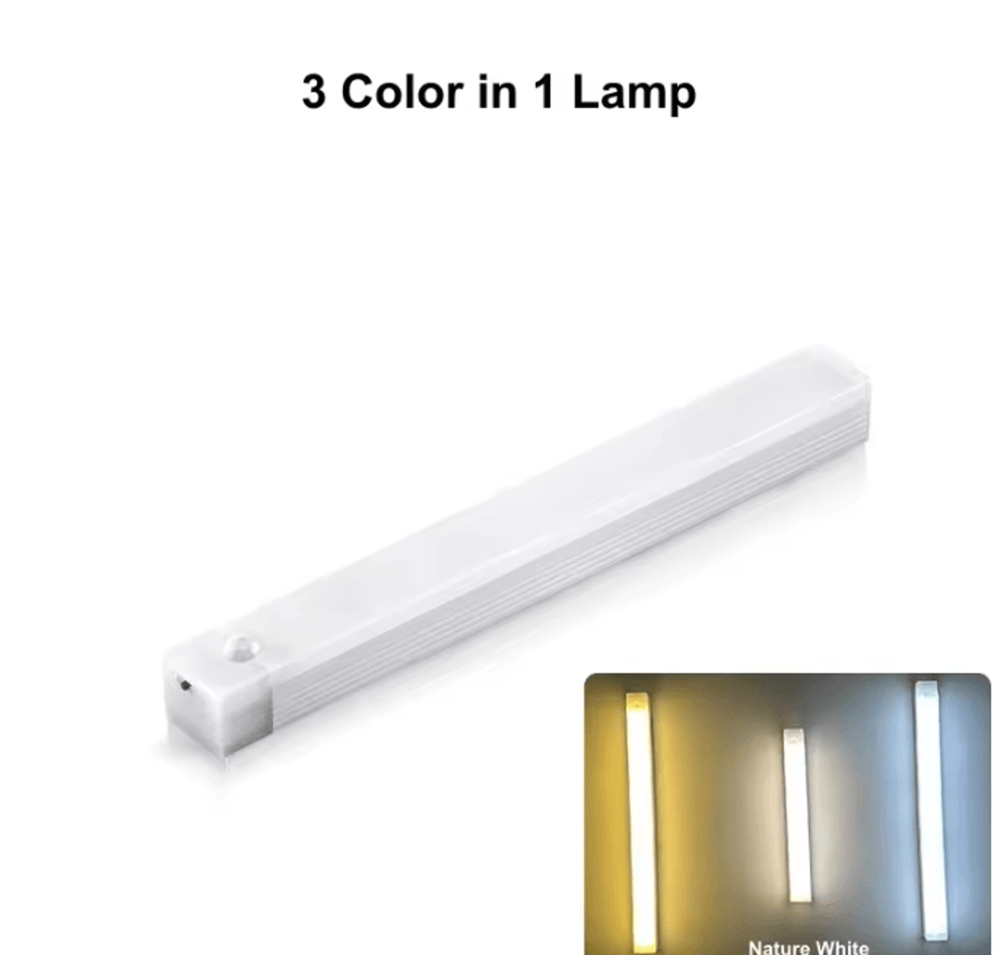 Rechargeable Motion Sensor Light Bar  Wireless USB LED Cabinet Night Light 7