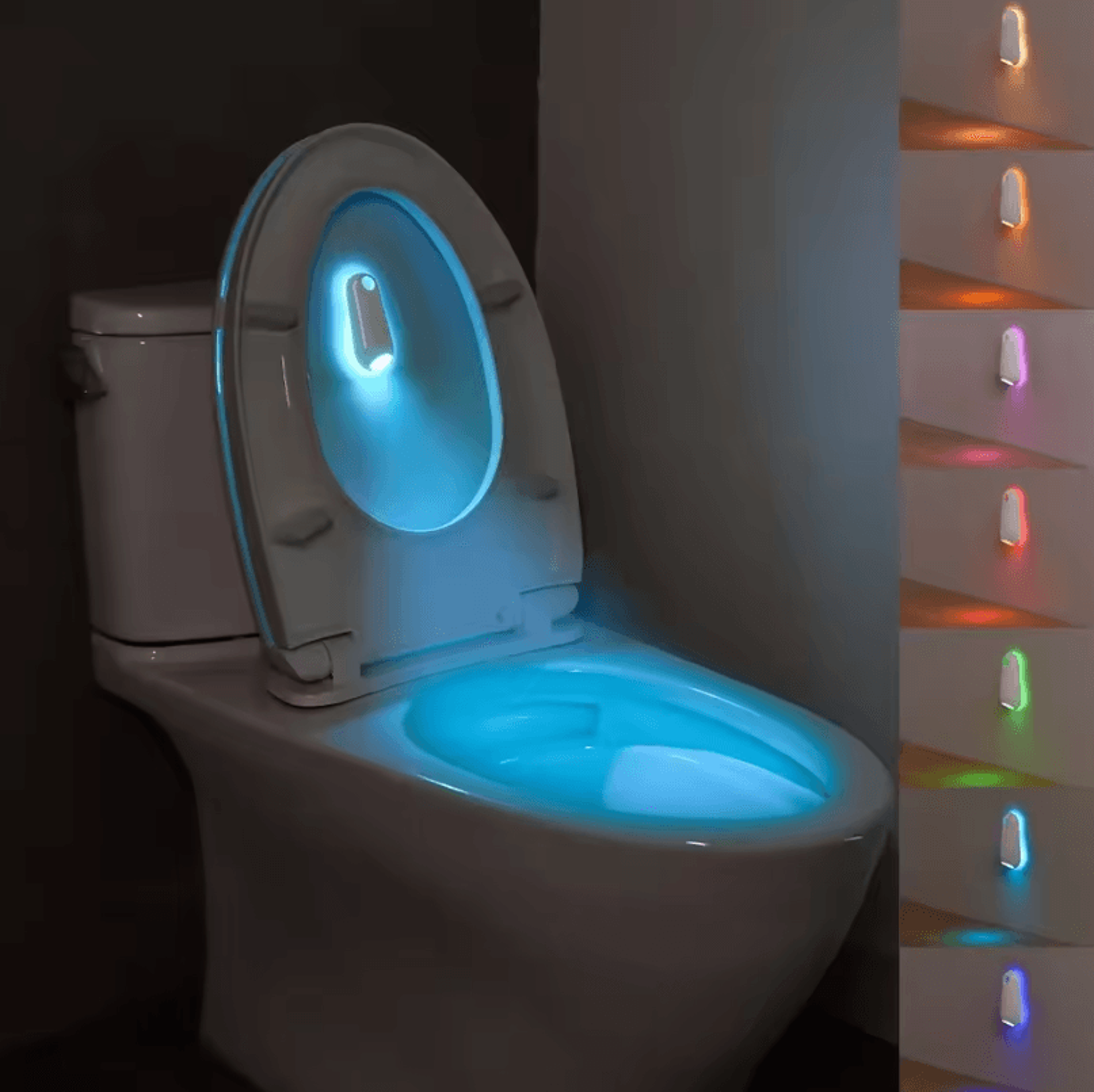 Motion Sensor Toilet Light RGB LED Toilet Bowl Night Light 0