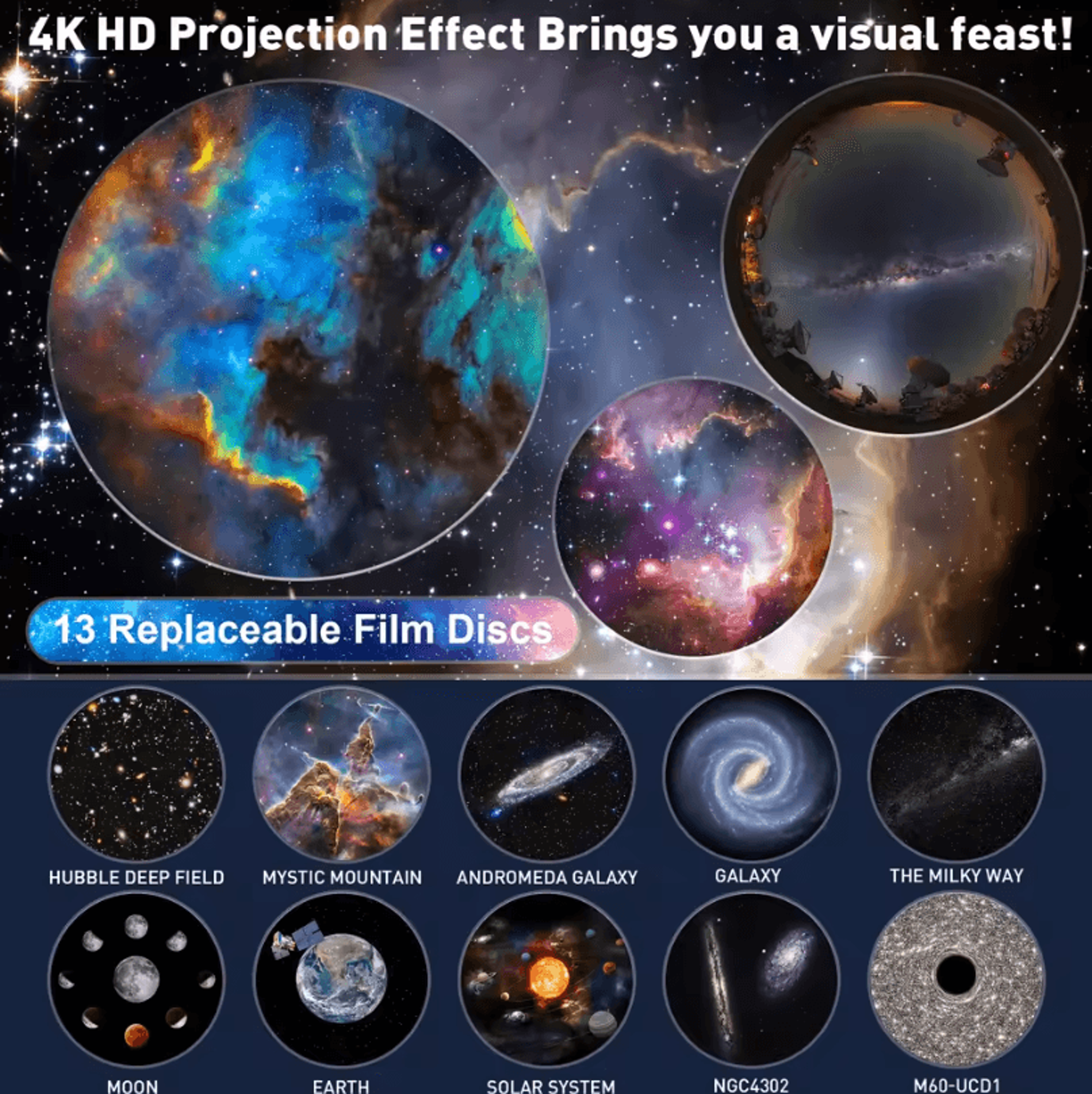 Galaxy Projector Night Light  Realistic Planetarium Star Projector For Bedrooms 2
