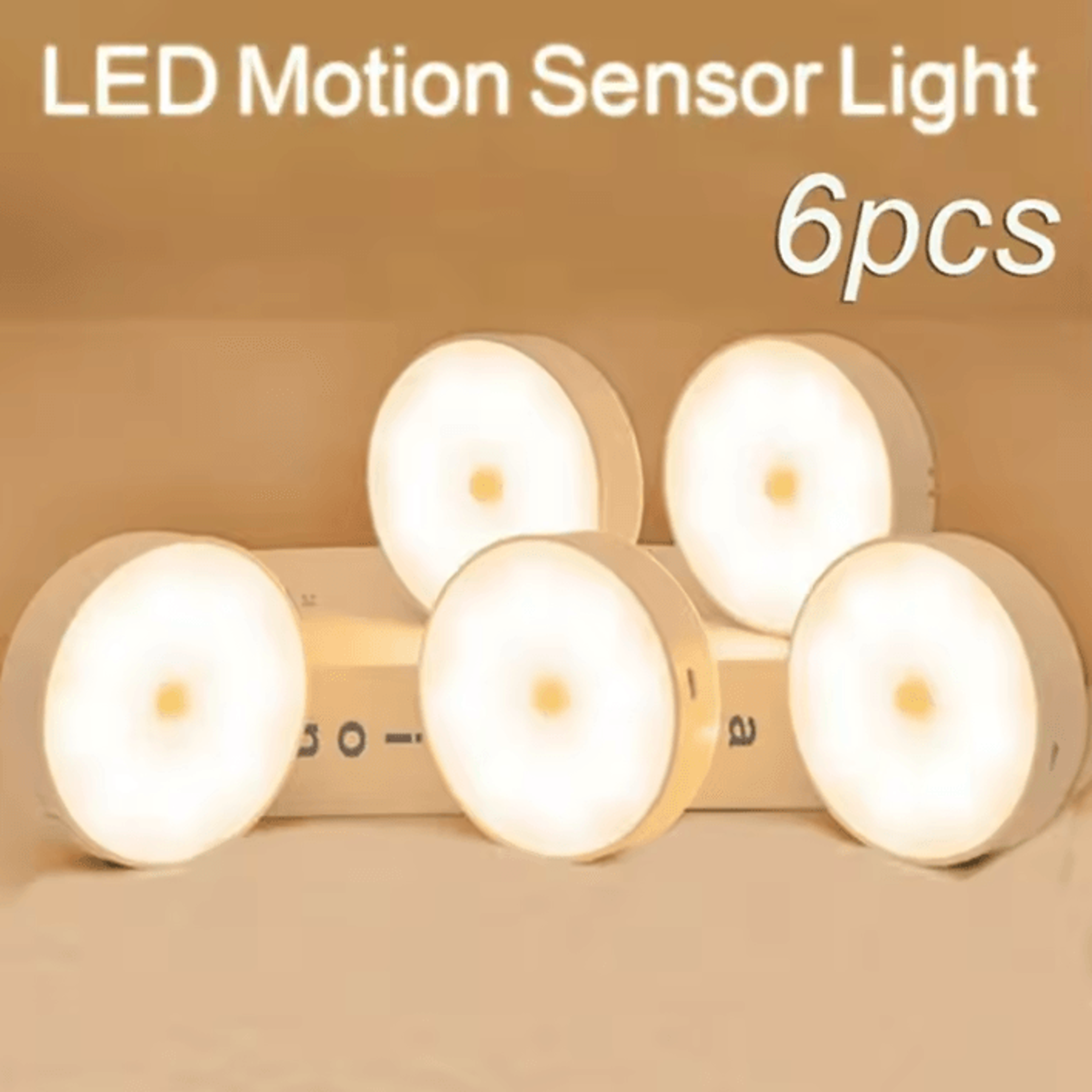 Rechargeable Motion Sensor Night Light  USB LED Wireless Closet  Cabinet Light 0