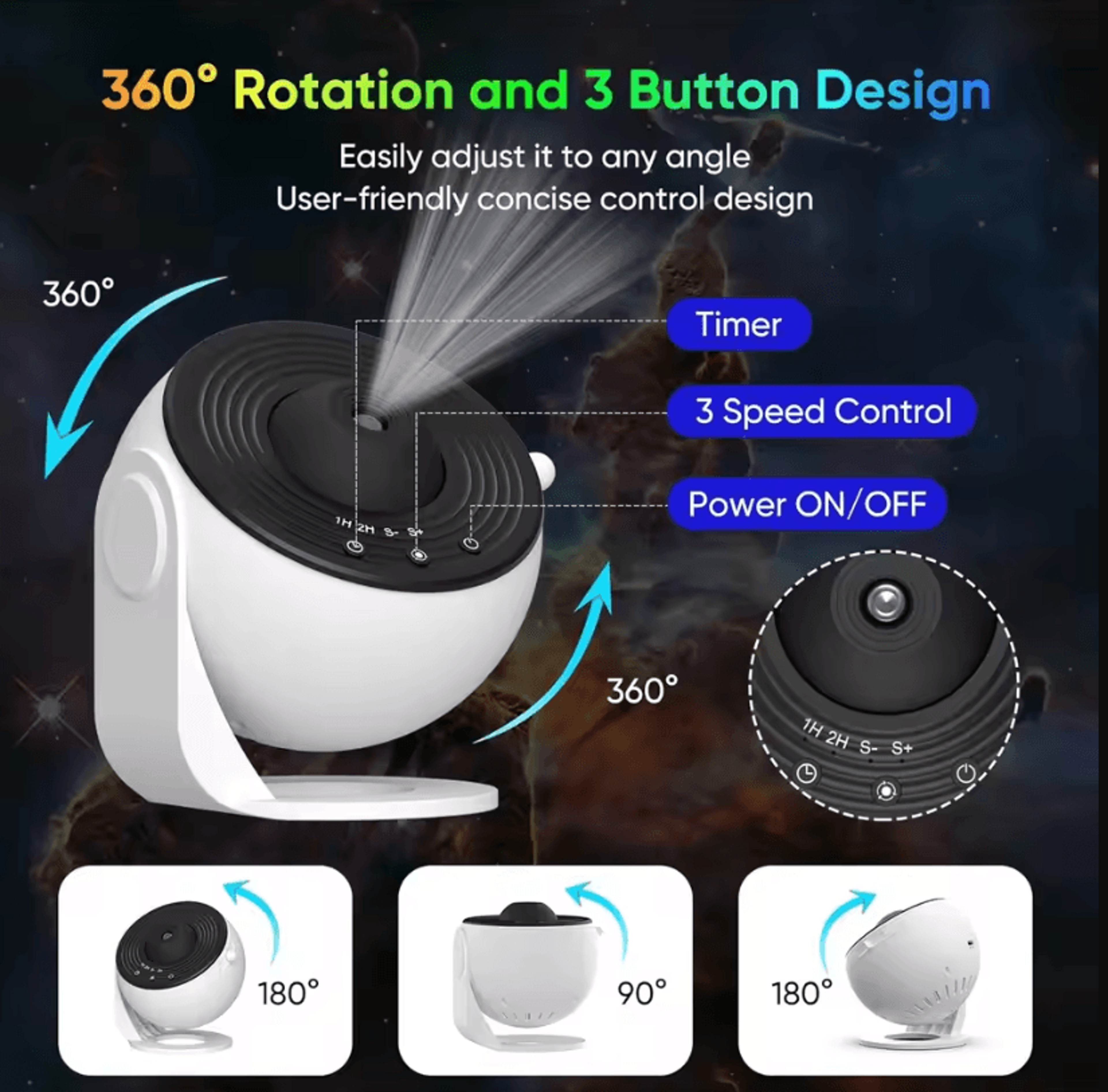 Cosmic Starry Sky Projector  12in1 4K HD Galaxy Night Light 5