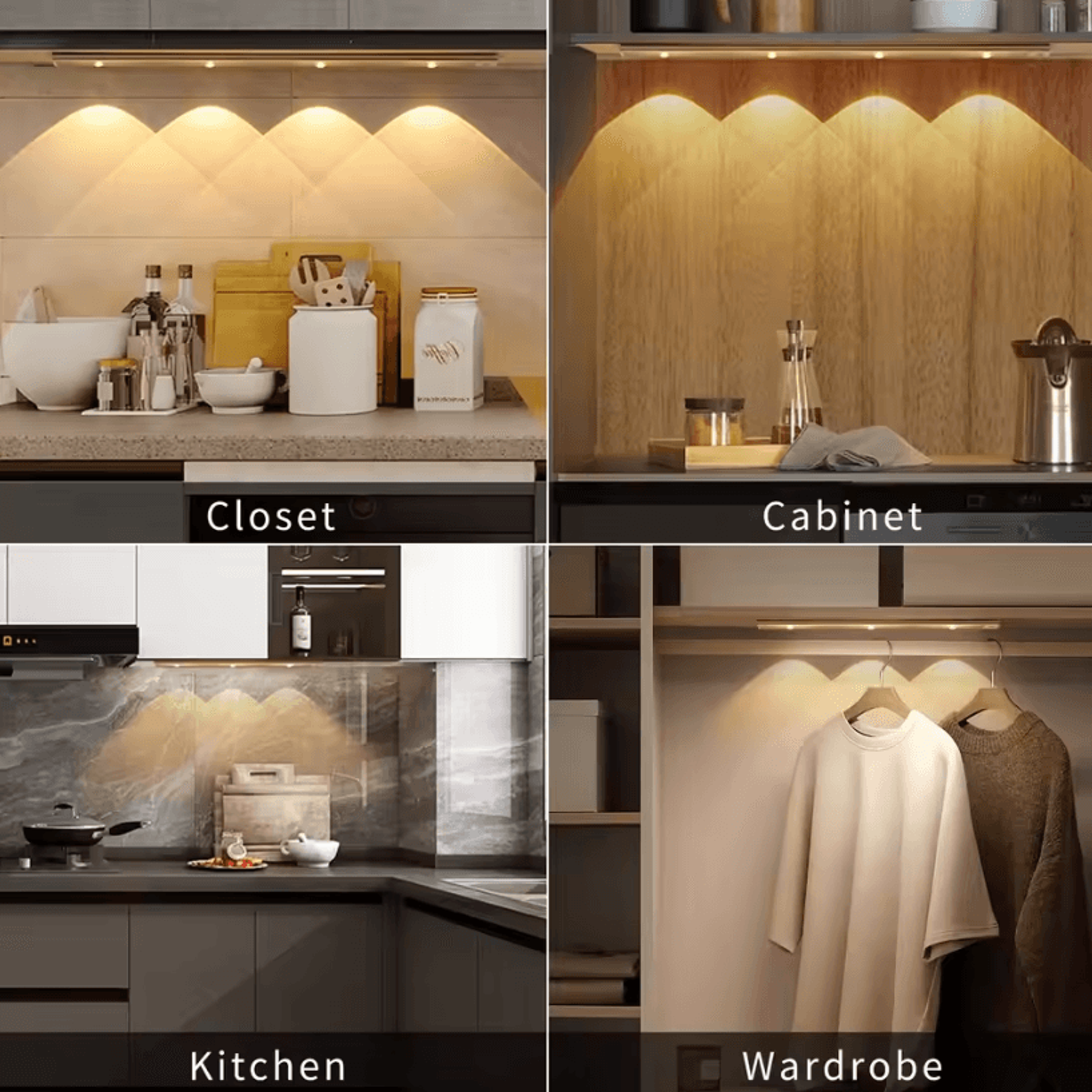 Wireless USB Motion Sensor Light  UltraThin Rechargeable LED Cabinet Lamp 0