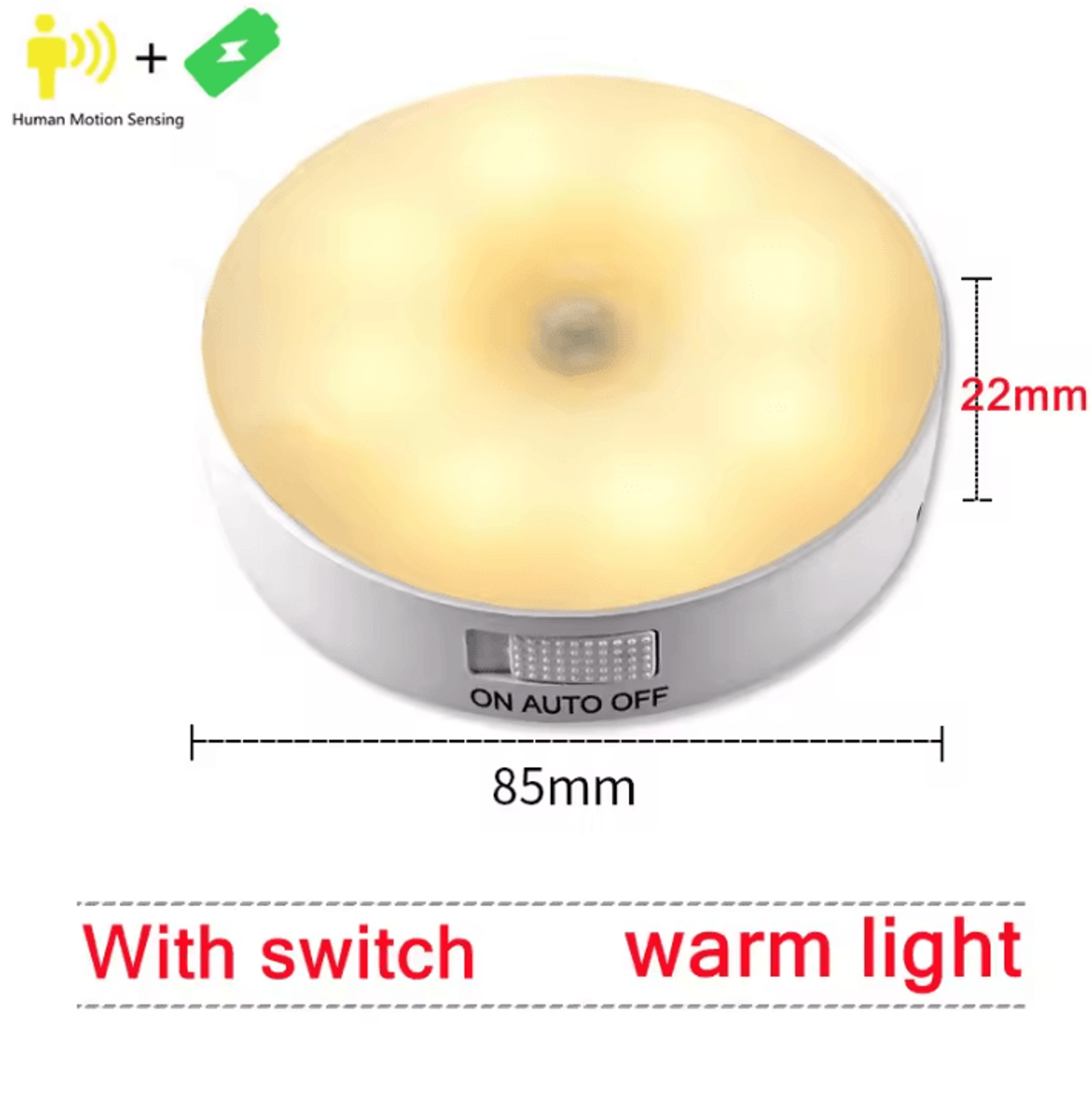 USB Motion Sensor Night Light  Rechargeable Wireless PIR LED Lamp 9