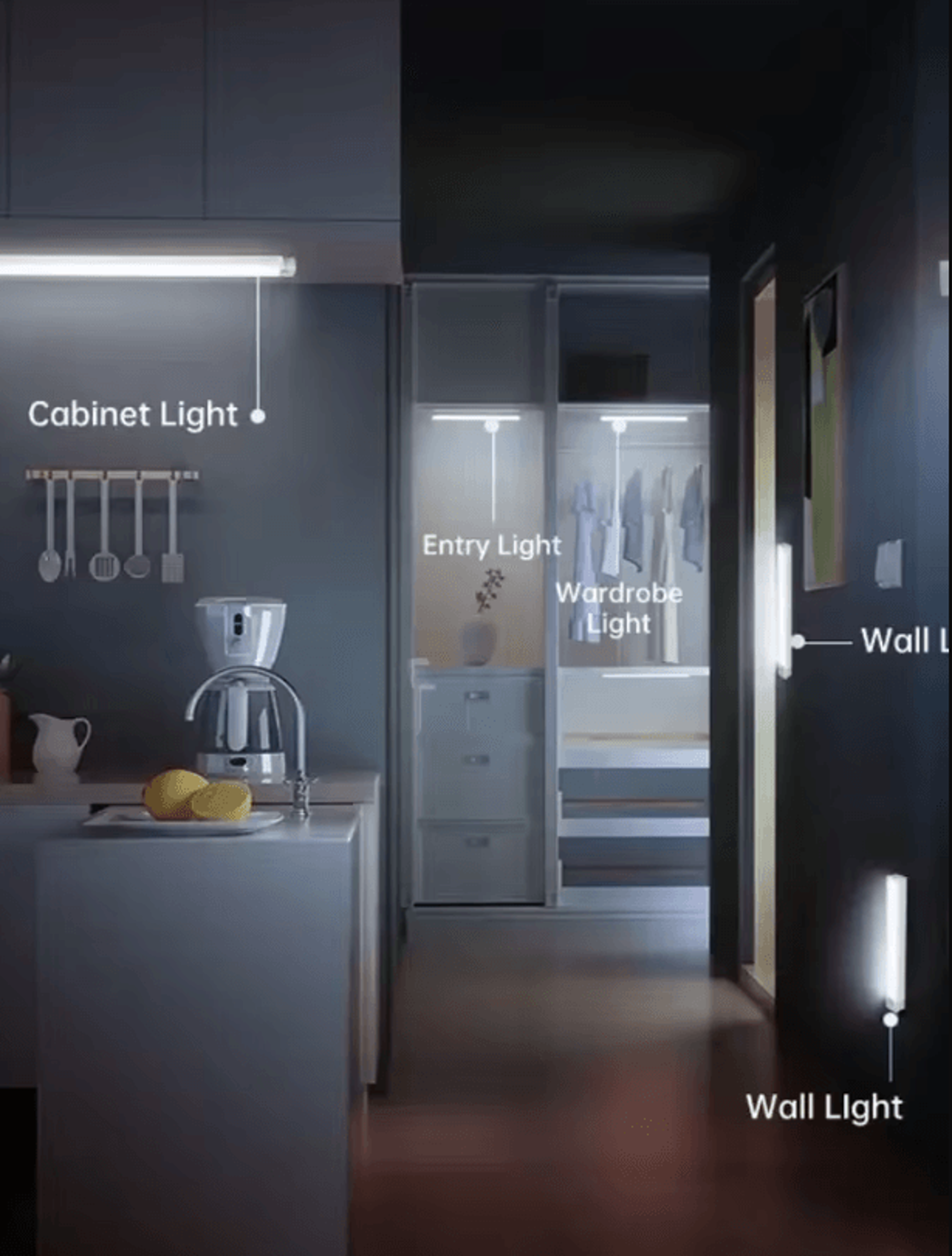 Rechargeable Motion Sensor Light  Wireless LED Night Lamp For Cabinets  Stairs 2