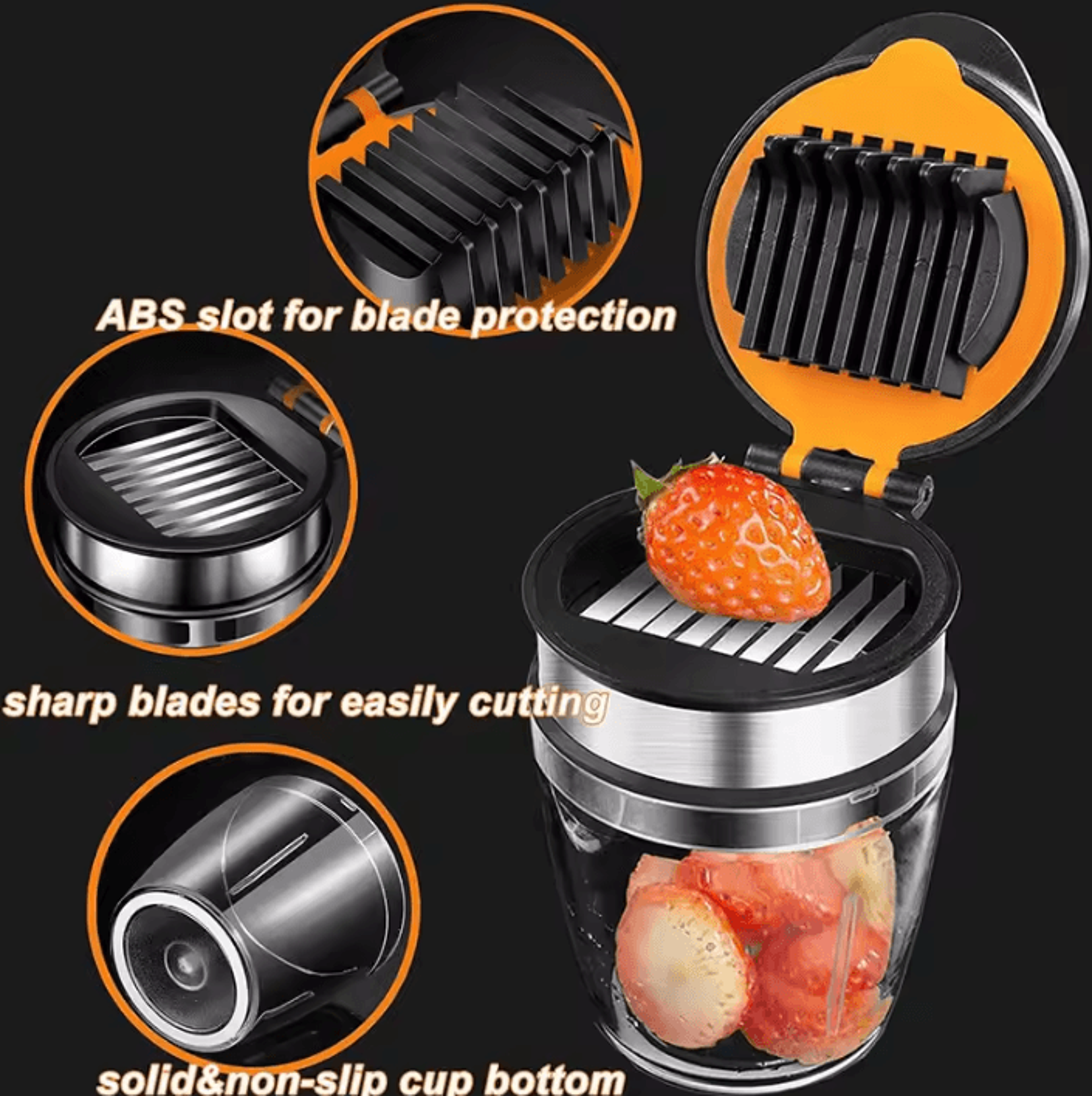 Stainless Steel Mini Fruit Slicer  MultiFruit  Egg Cutter Kitchen Gadget 1
