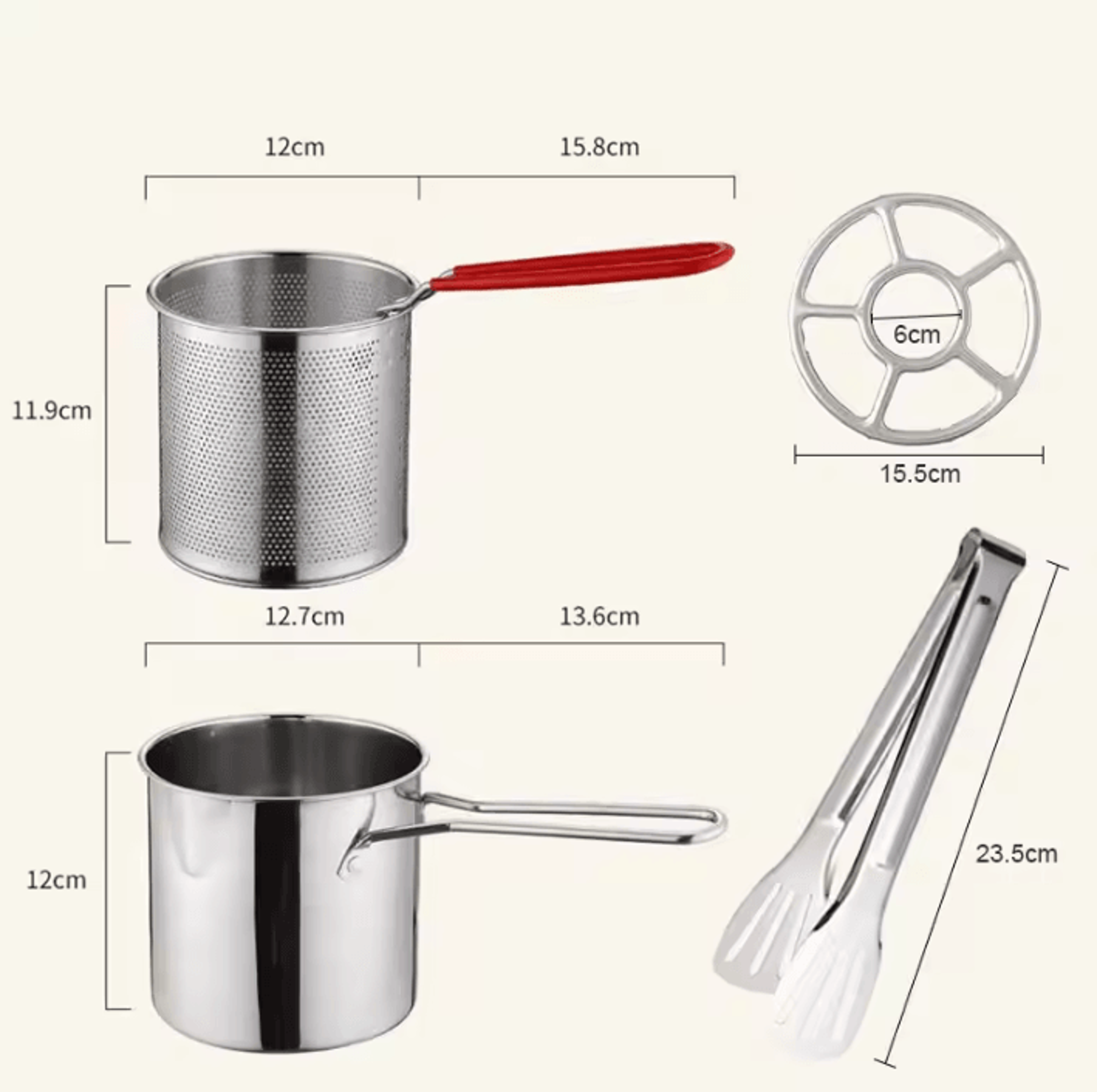 Stainless Steel Deep Fryer Pot  Japanese Tempura Frying Pan With Strainer Basket 2