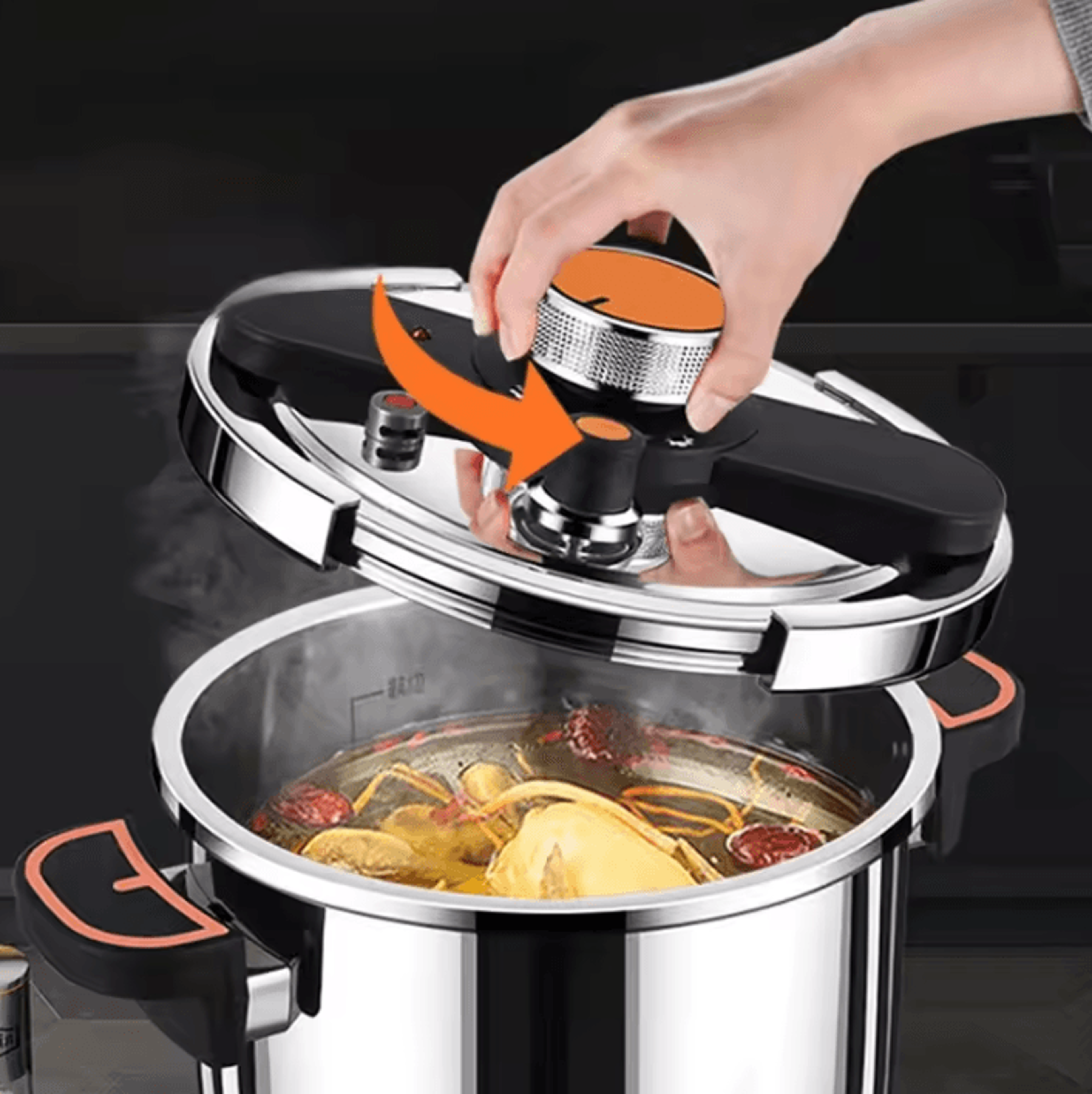 Stainless Steel Pressure Cooker  4L6L8L ExplosionProof Fast Cooking Pot 2