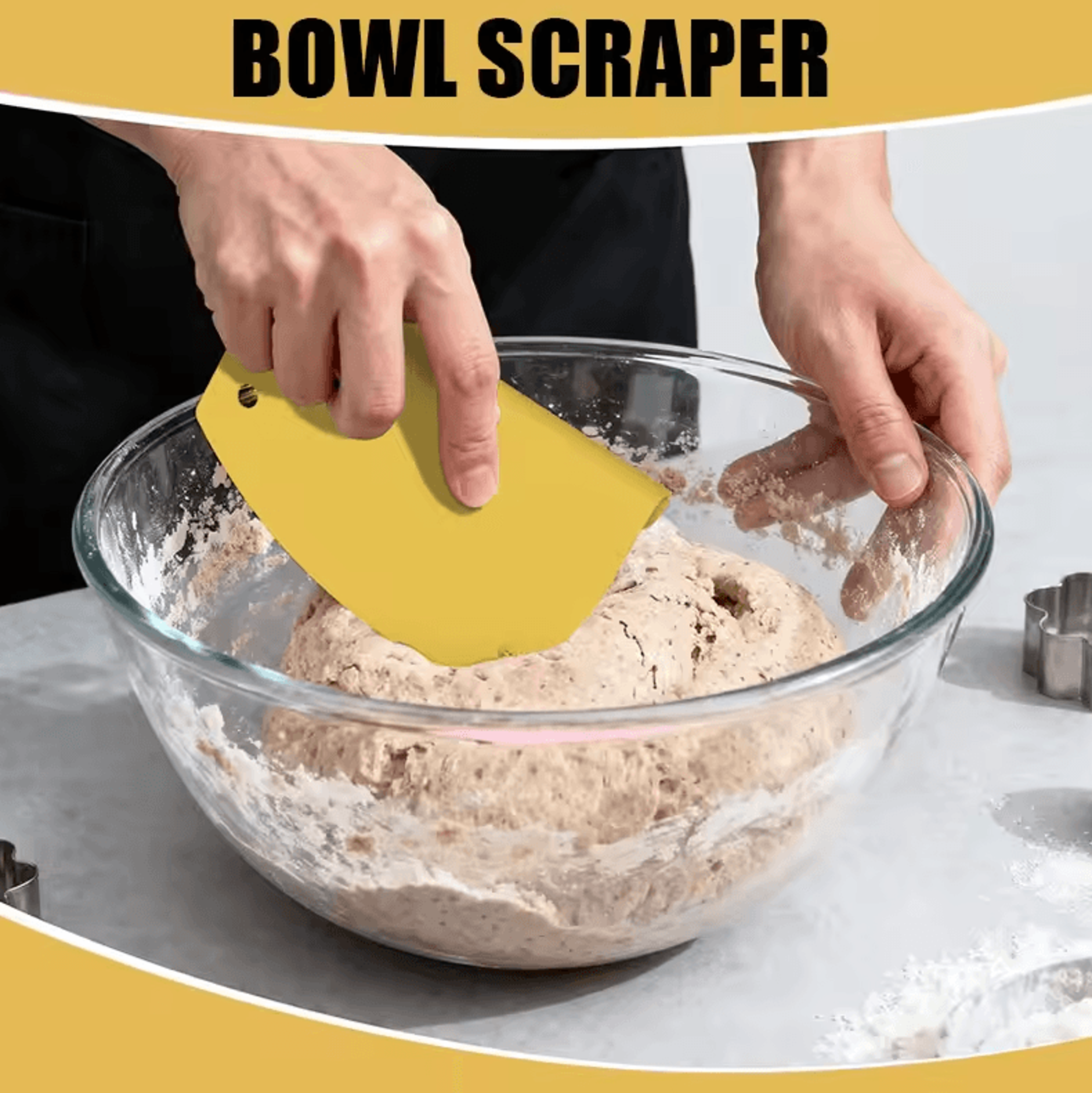 3in1 Dough Scraper Set  Stainless Steel Bench Scraper Bowl Scraper  Cake Scraper 1