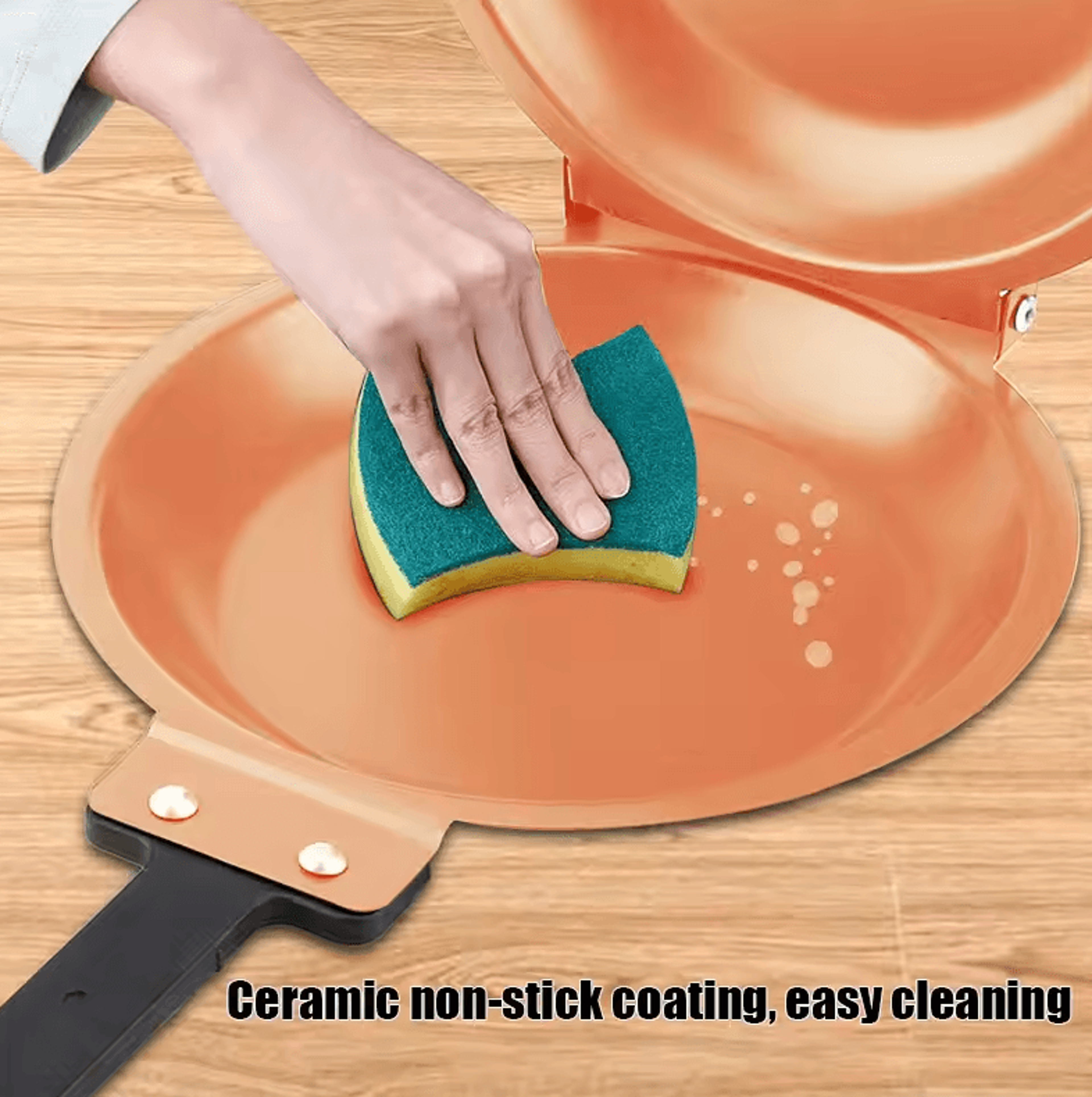 Double Side Pancake Pan  NonStick Ceramic Flip Frying Pan For Eggs  Pancakes 3