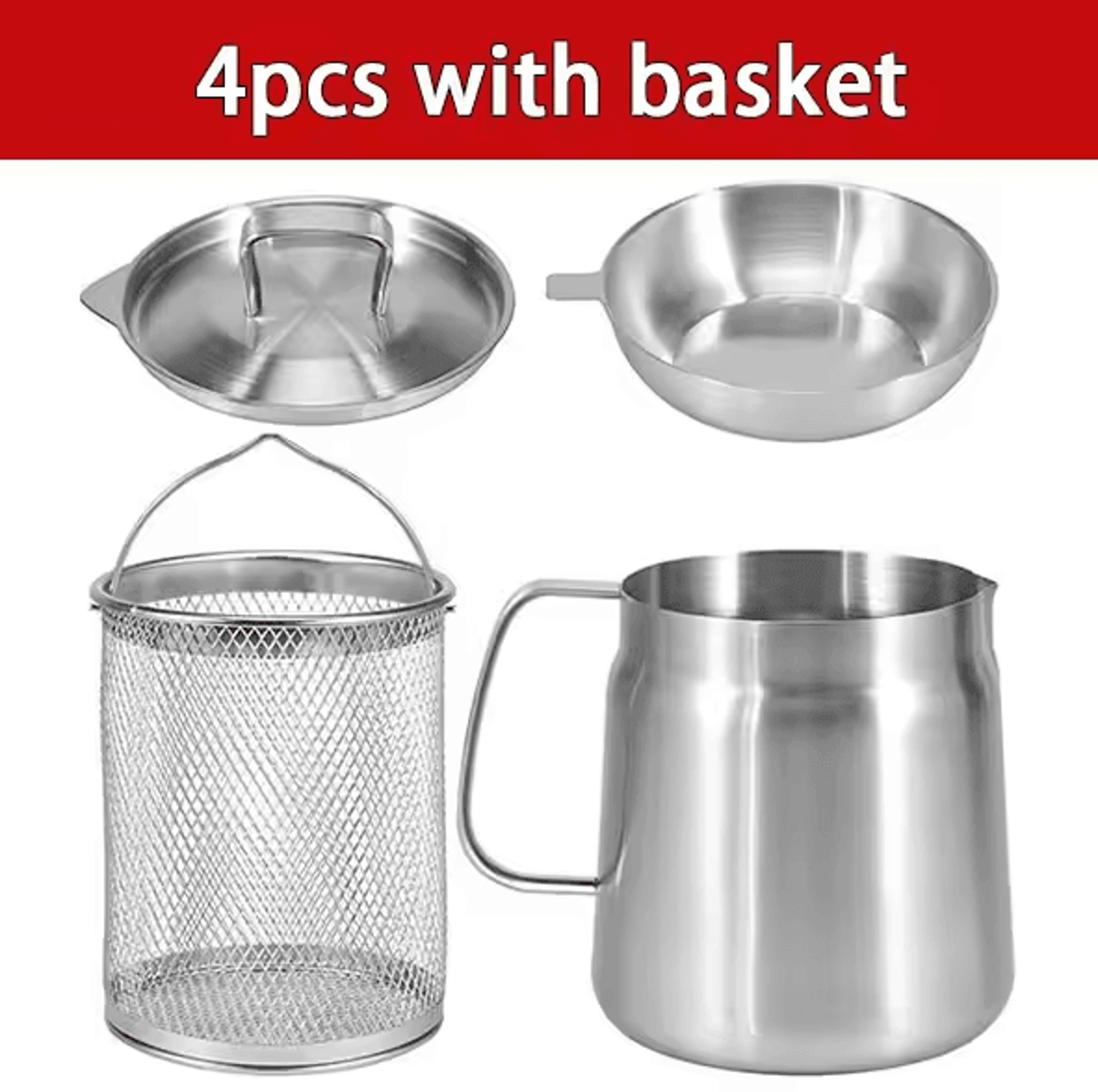 Stainless Steel Oil Filter Pot  20L Grease Keeper With Lid  Frying Basket 7