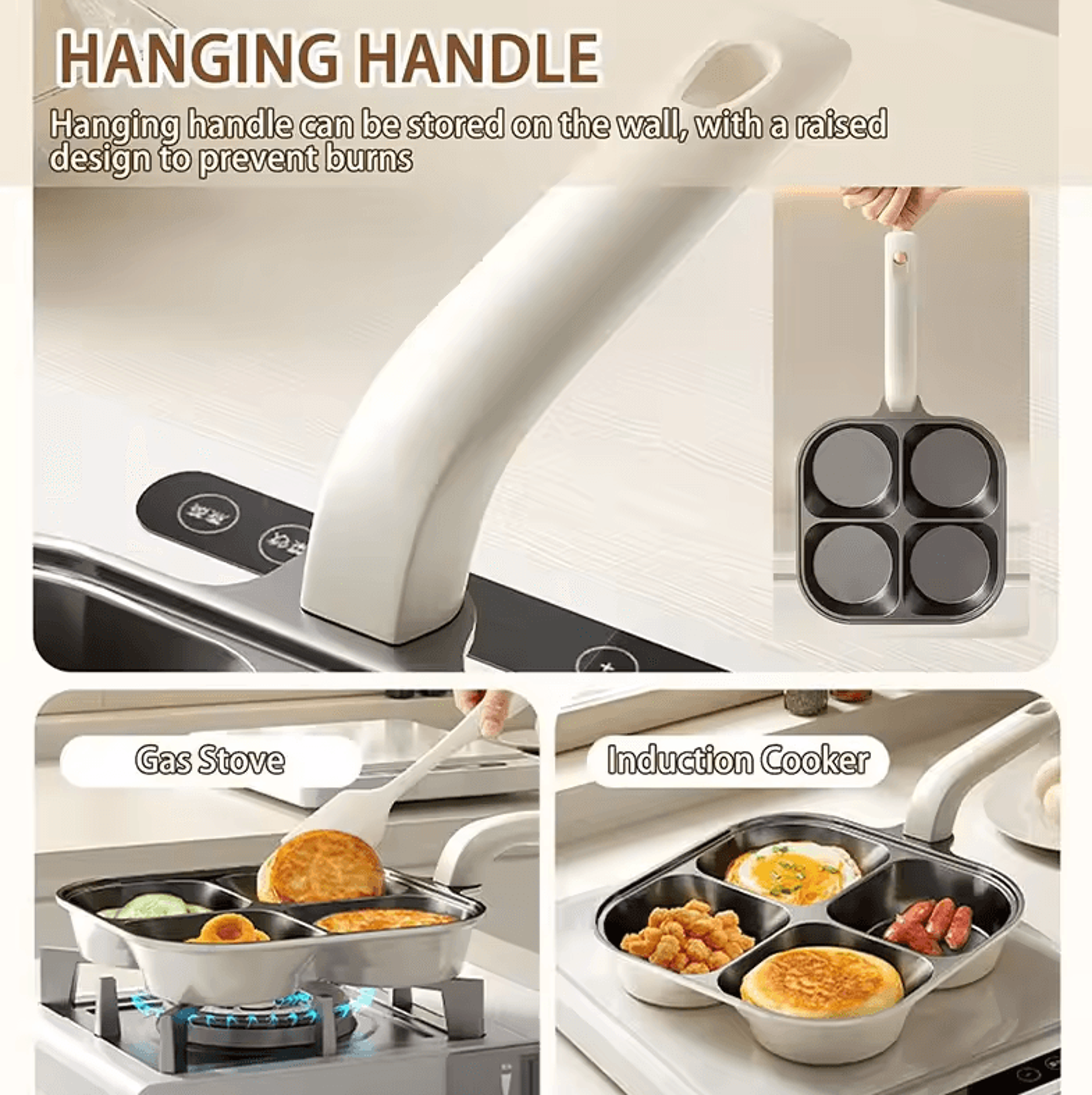 4in1 Egg Frying Pan  Titanium Nonstick Breakfast Skillet With Ergonomic Handle 1