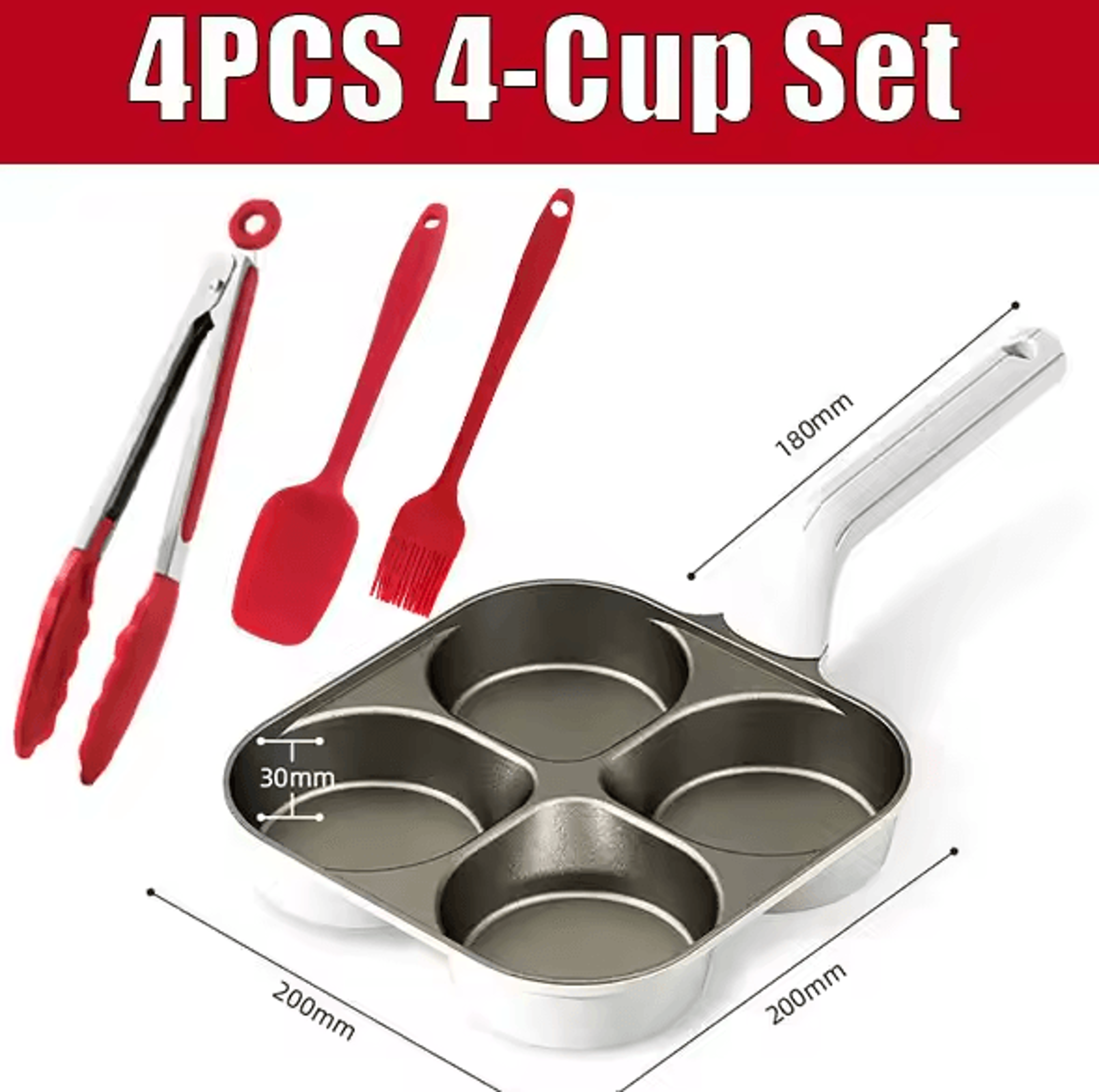 4in1 Egg Frying Pan  Titanium Nonstick Breakfast Skillet With Ergonomic Handle 8