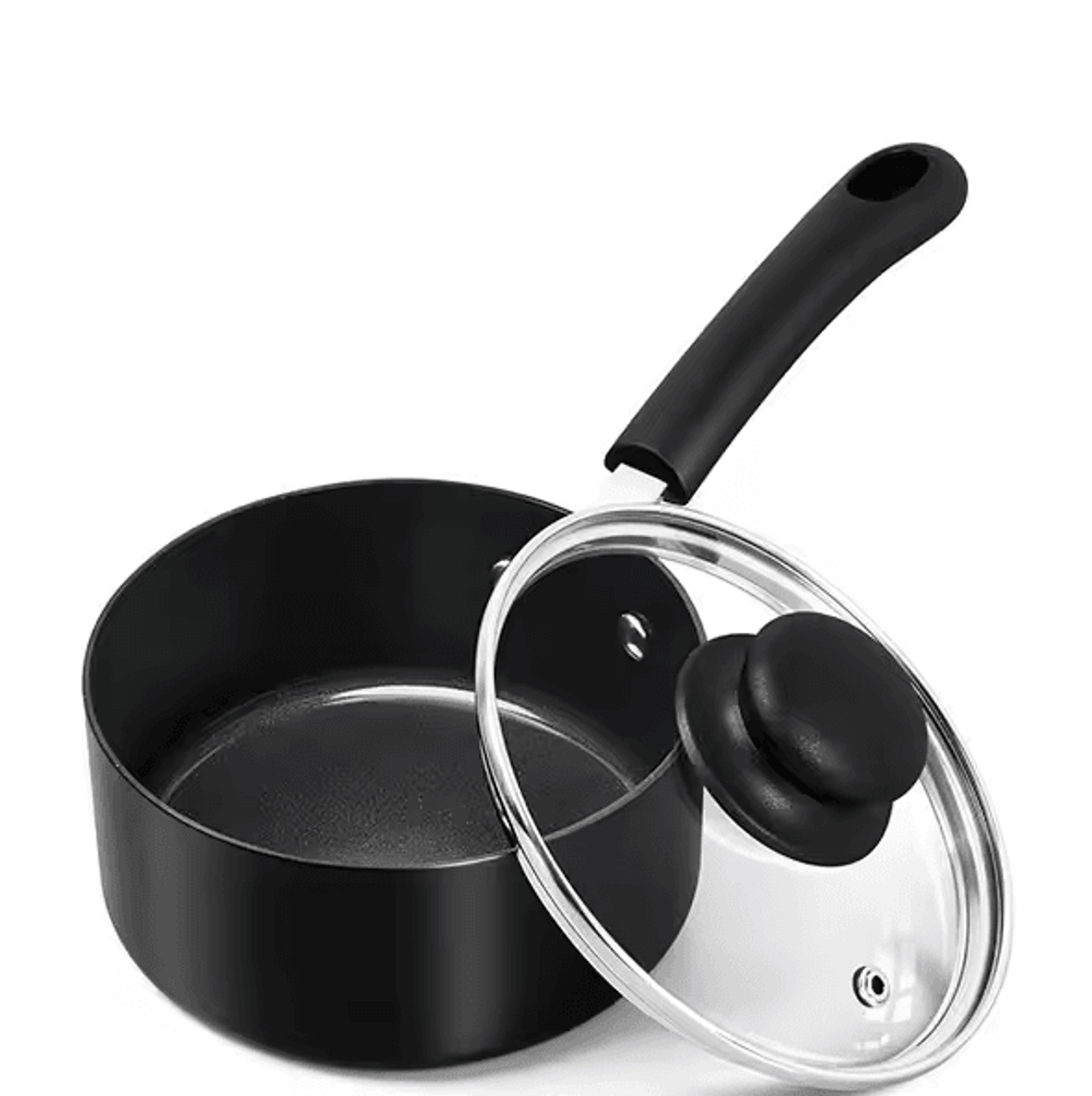 Premium 1Quart Nonstick Ceramic Saucepan With Glass Lid 6