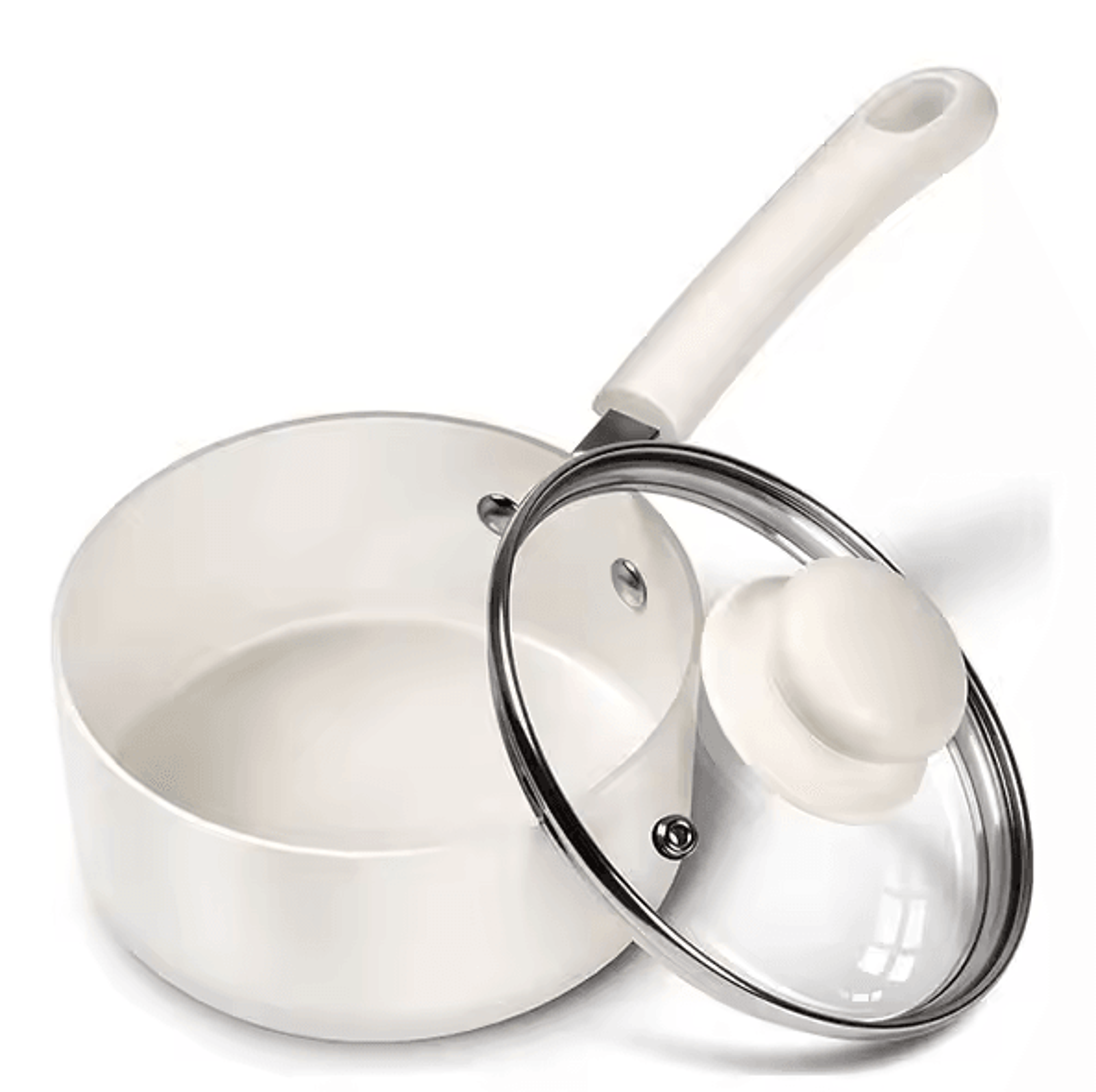 Premium 1Quart Nonstick Ceramic Saucepan With Glass Lid 7
