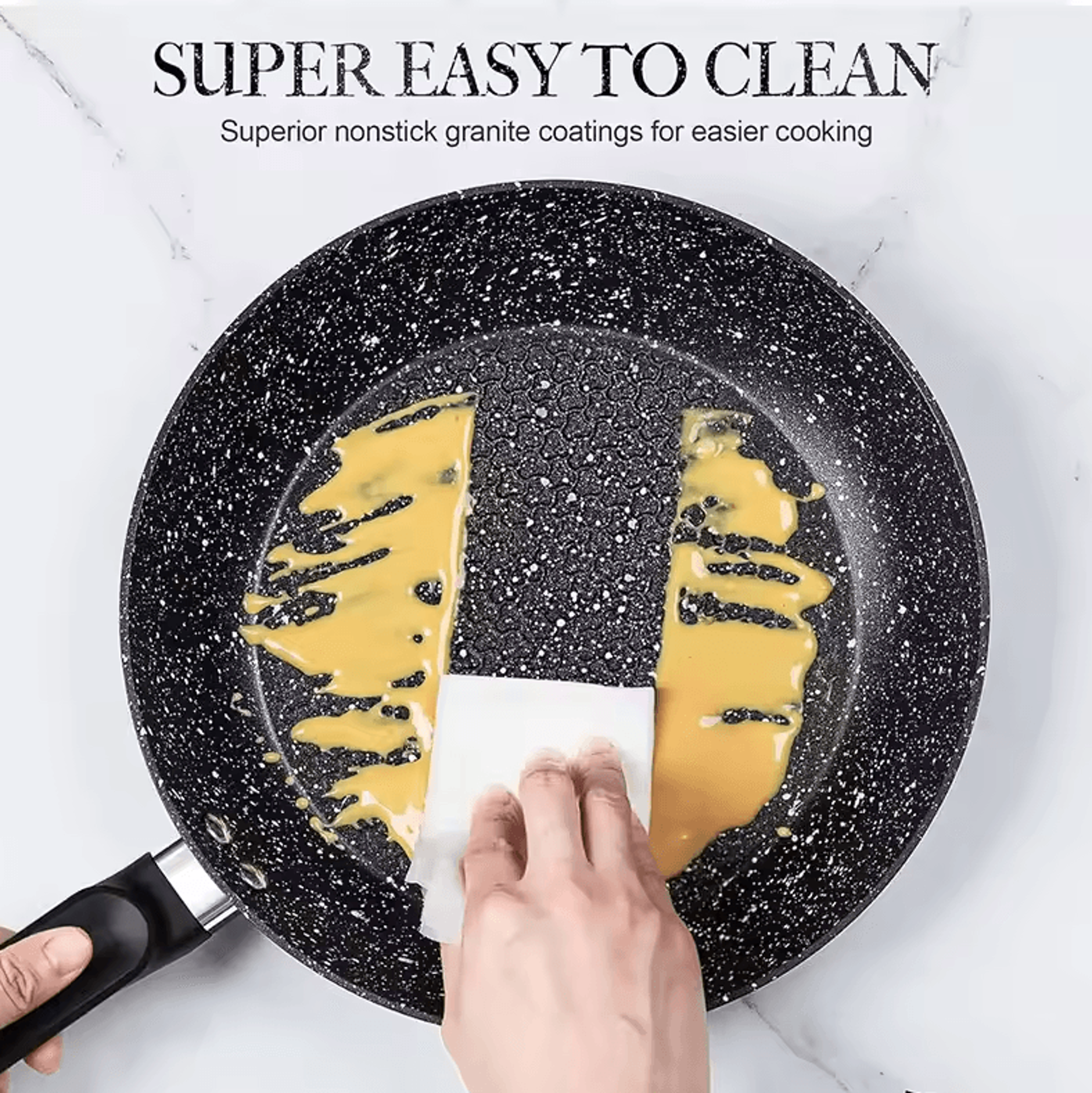 Premium 12Inch Nonstick Frying Pan With Lid  Egg Omelette  Cooking Skillet 2