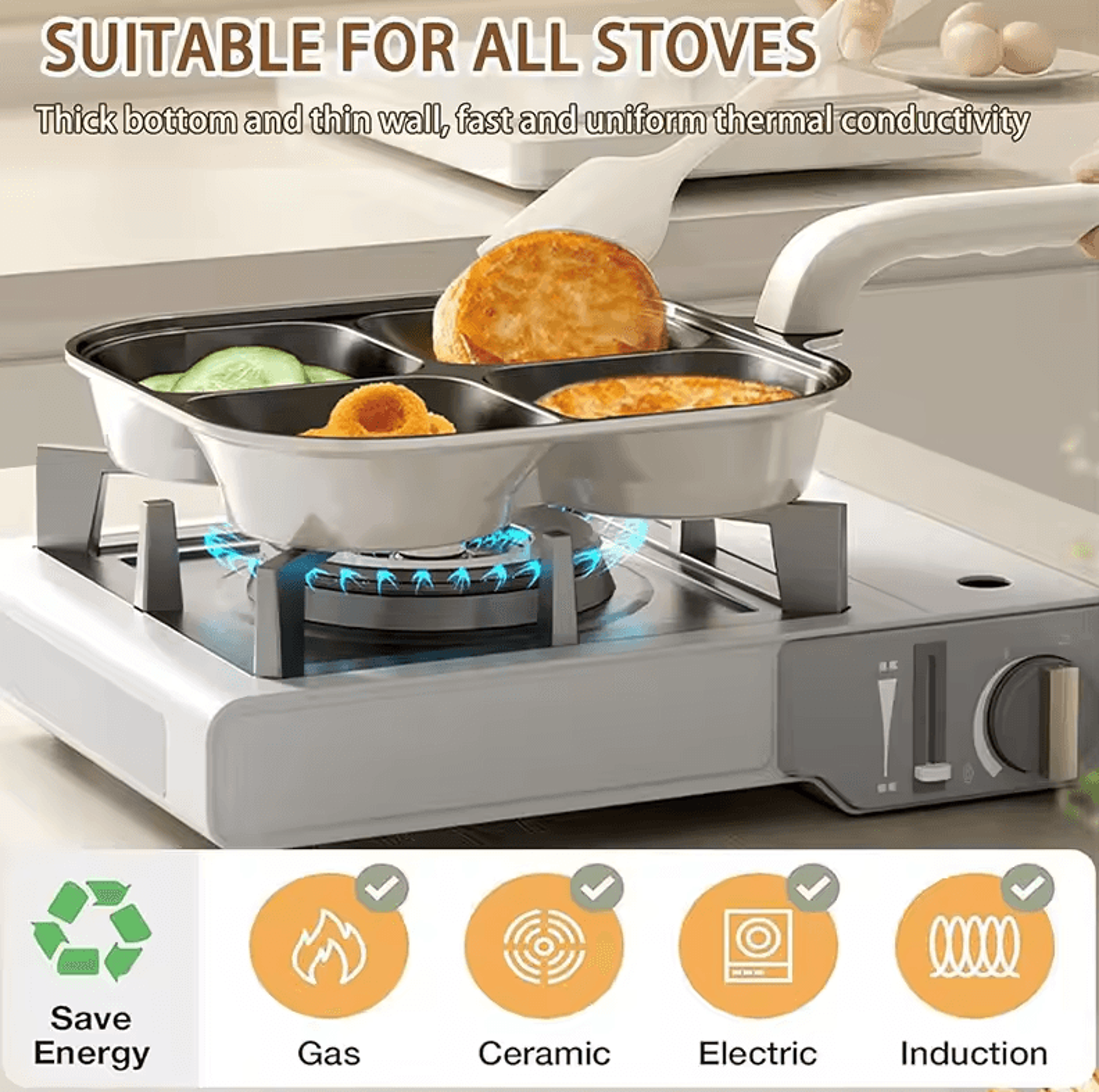 Premium Healthy Titanium Ceramic Breakfast Frying Pan  Nonstick Egg Pancake  Steak Skillet 3