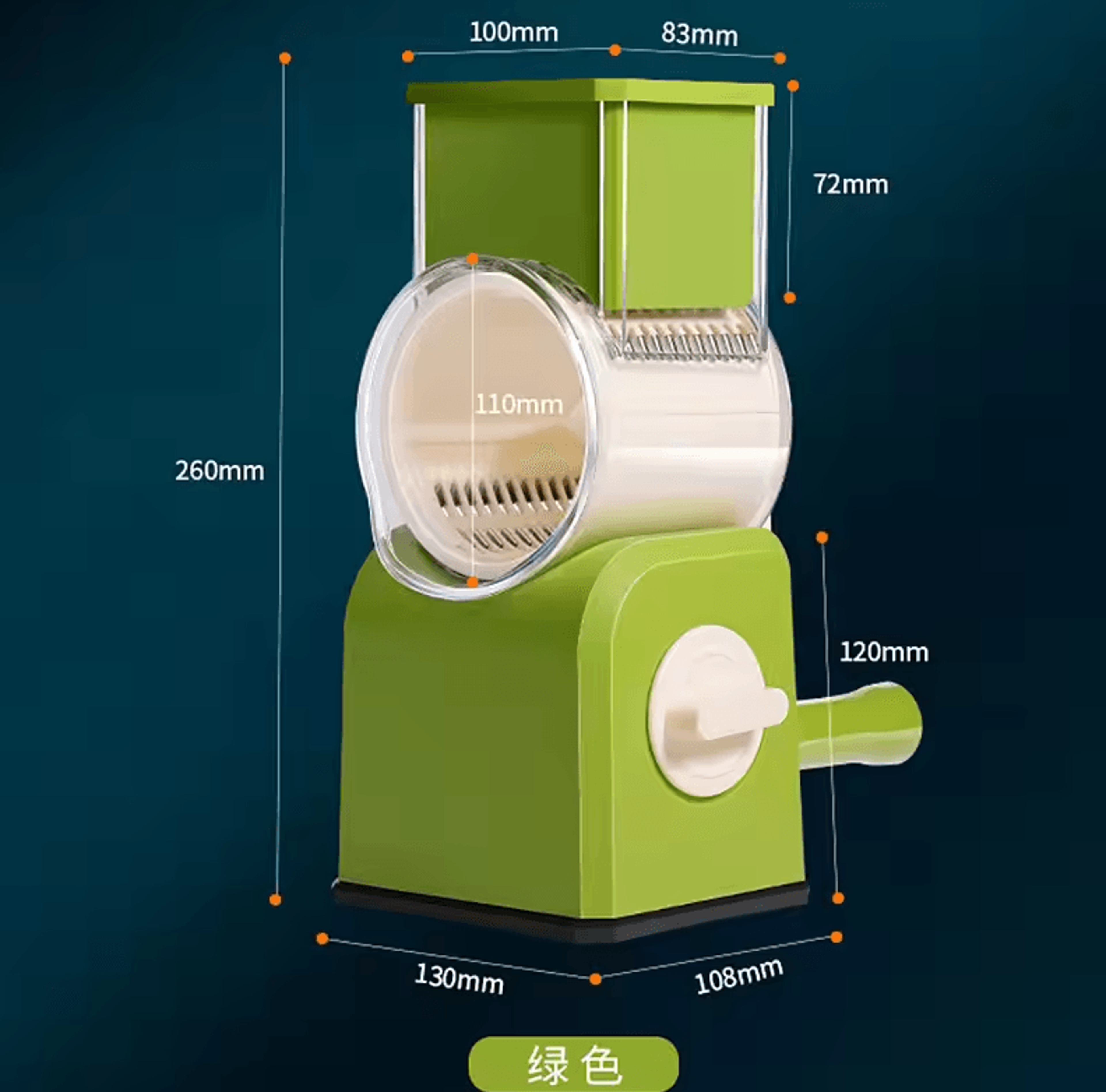 Rotary Cheese Grater Shredder  Hand Crank Kitchen Mandolin With 3 Drum Blades 1