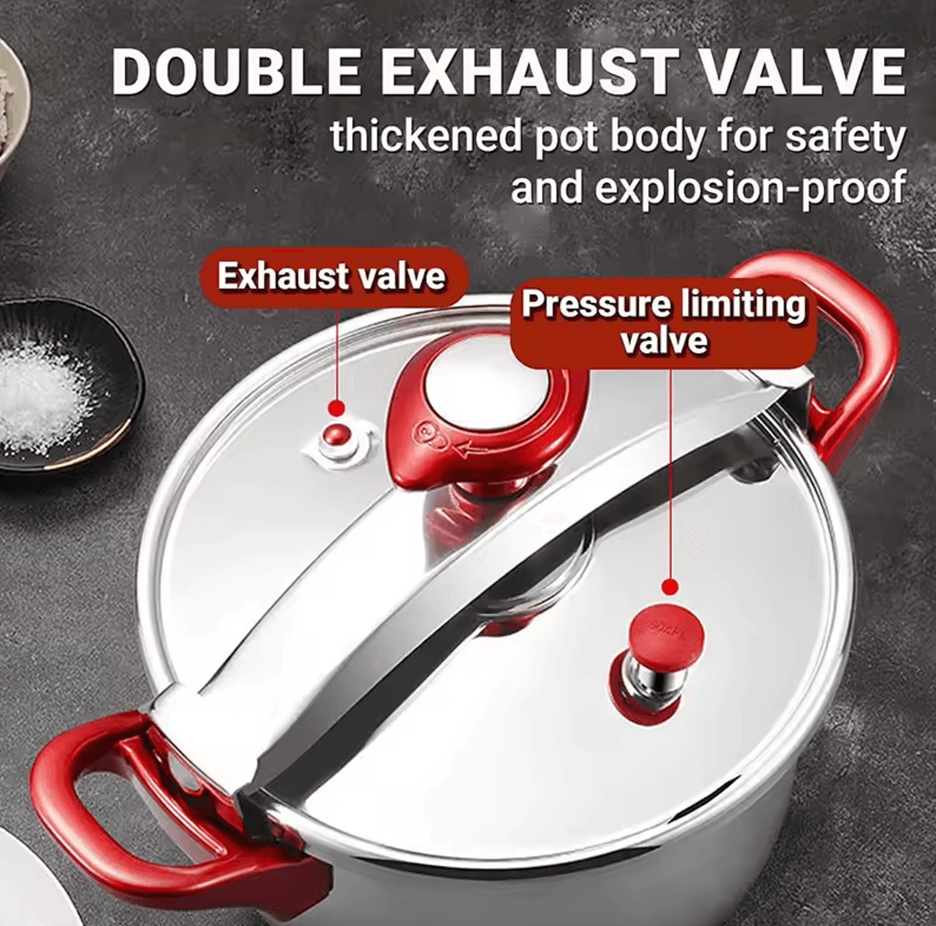 Premium Stainless Steel Pressure Cooker  3L6L8L Large Capacity Cooker 4