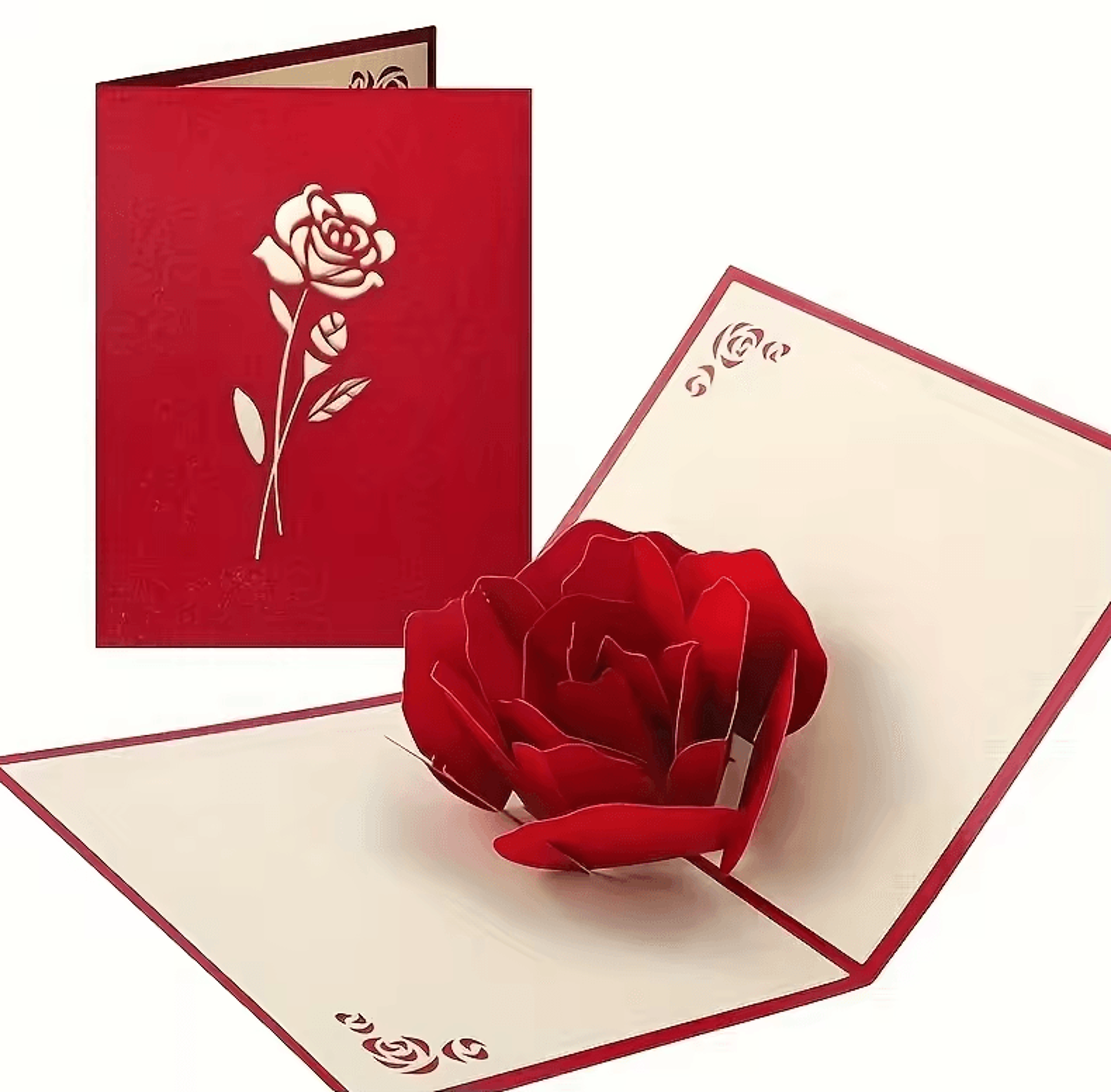 Elegant 3D PopUp Rose Birthday Card With Envelope  Perfect For Special Occasions 0