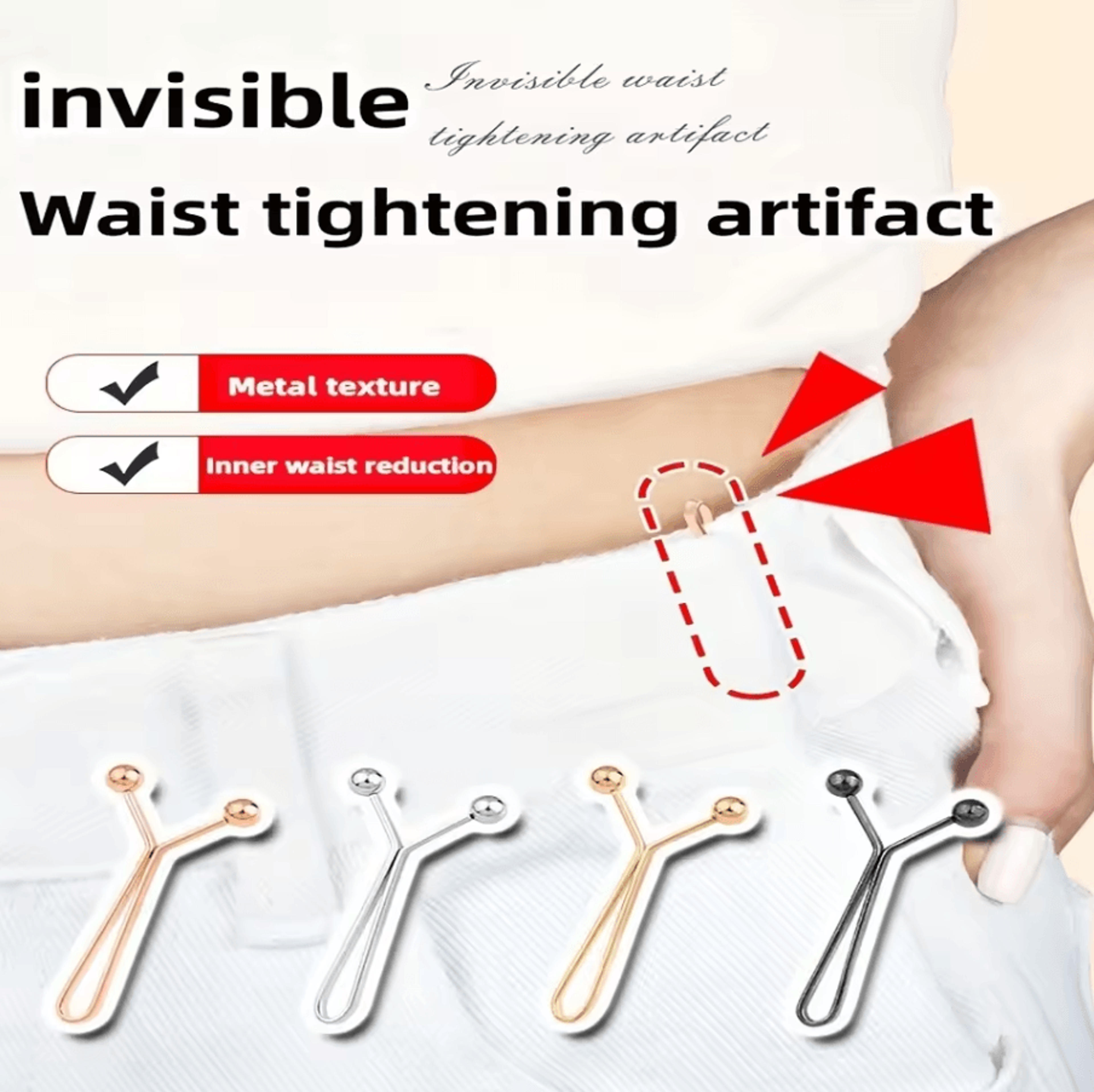 4pcs Invisible Waist Tightening Metal Clips  Adjustable Button Clips For Jeans  Clothing 0