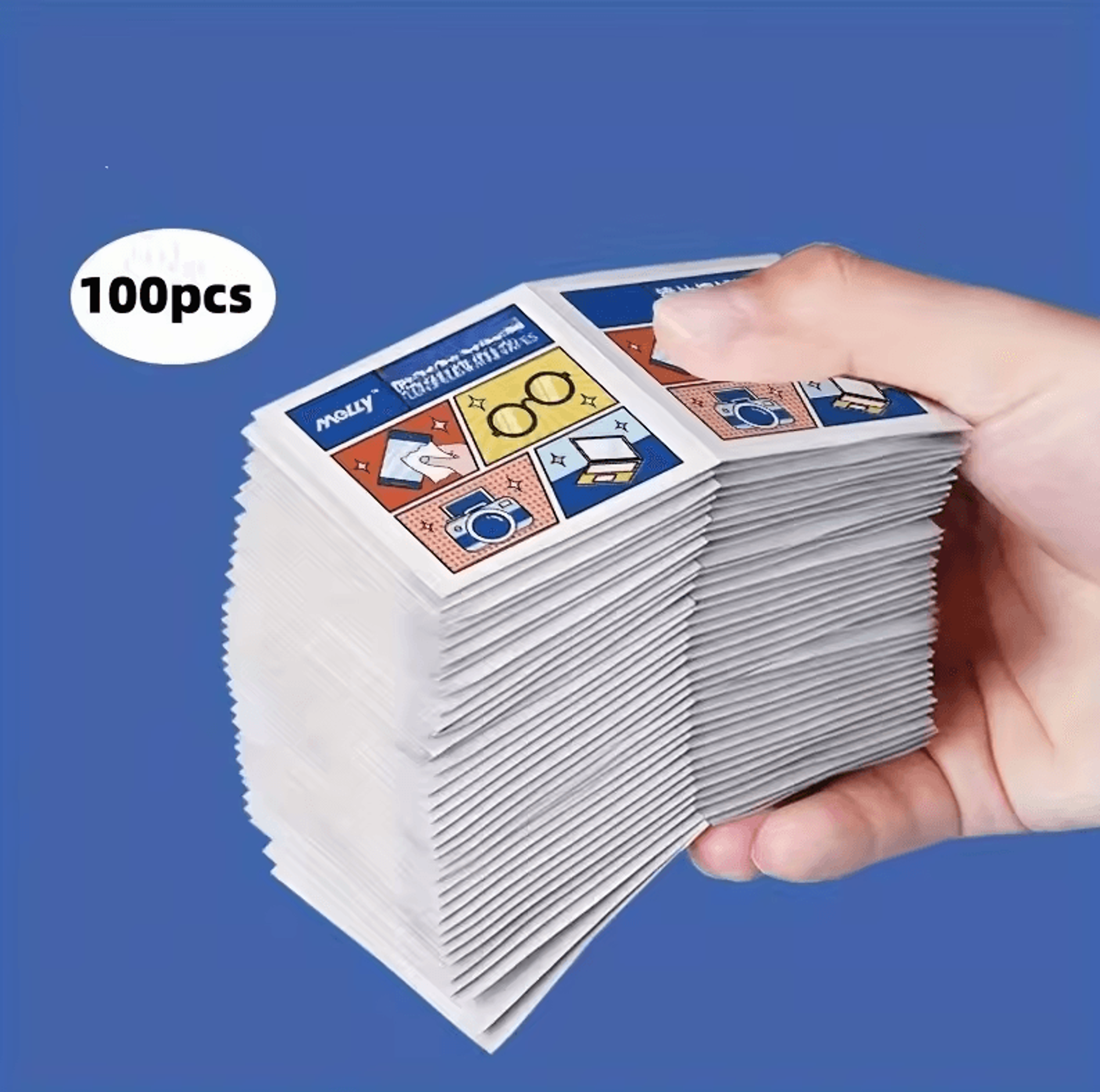 100pcs Disposable AntiFog Glasses Wipes  NonMarking Lens  Screen Cleaning 0