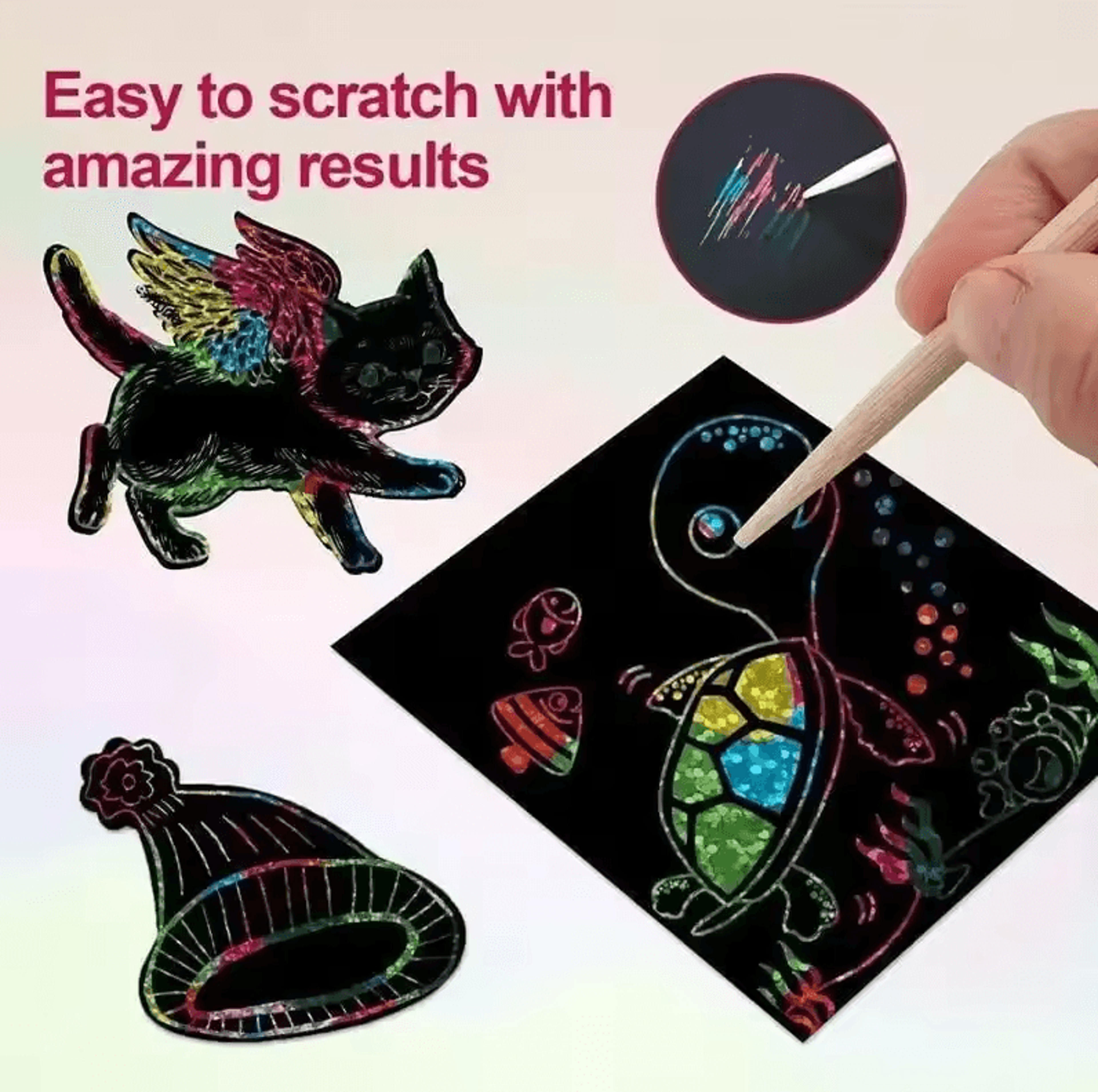 100Sheet Magical Scratch Memo Boxes  Rainbow Scratch Mini Art Notes For DIY Fun 3