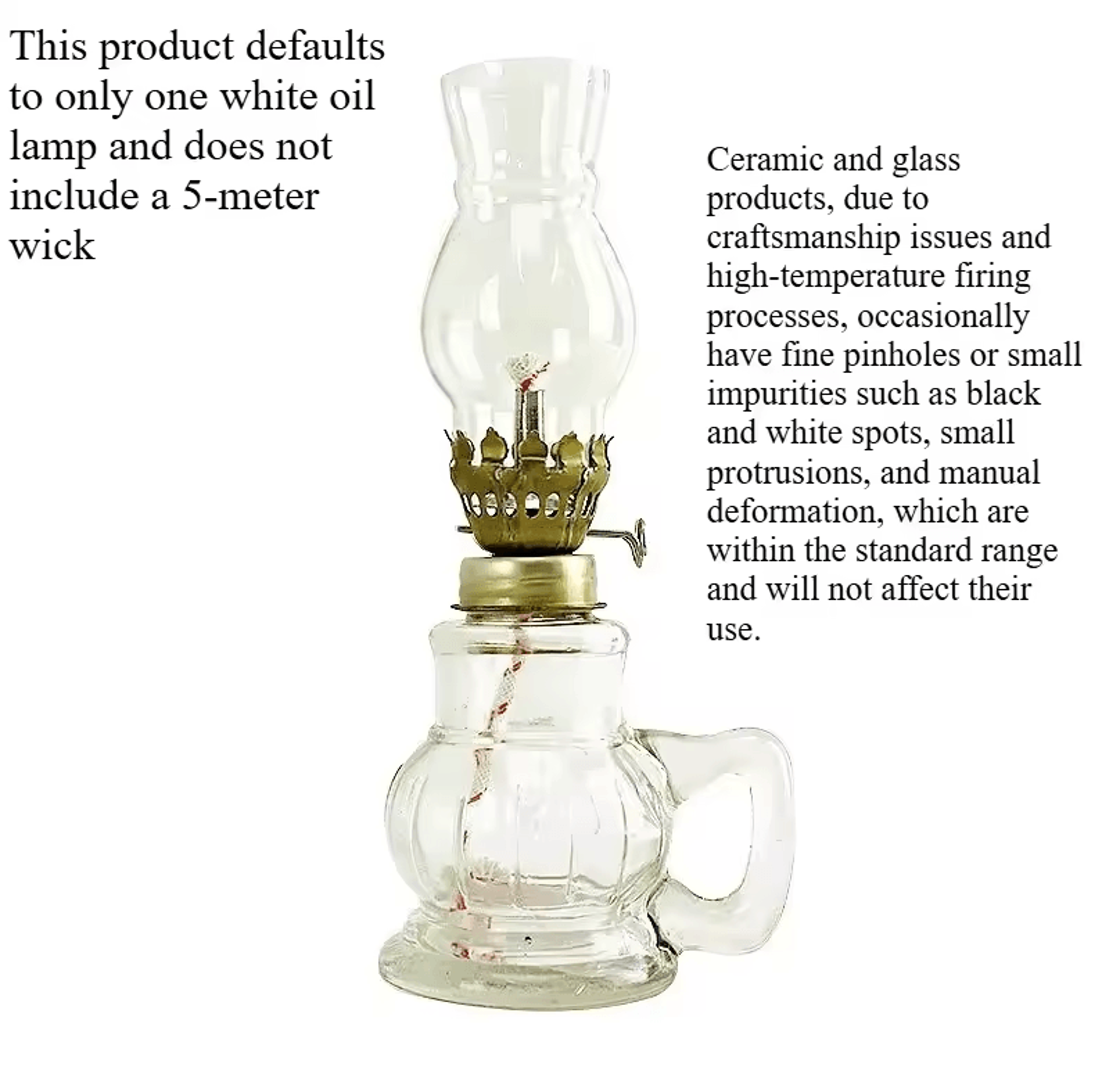 Retro Windproof Glass Oil Lamp  Mini Kerosene Lantern With Handle For Indoor Use  Emergency Lightin 6