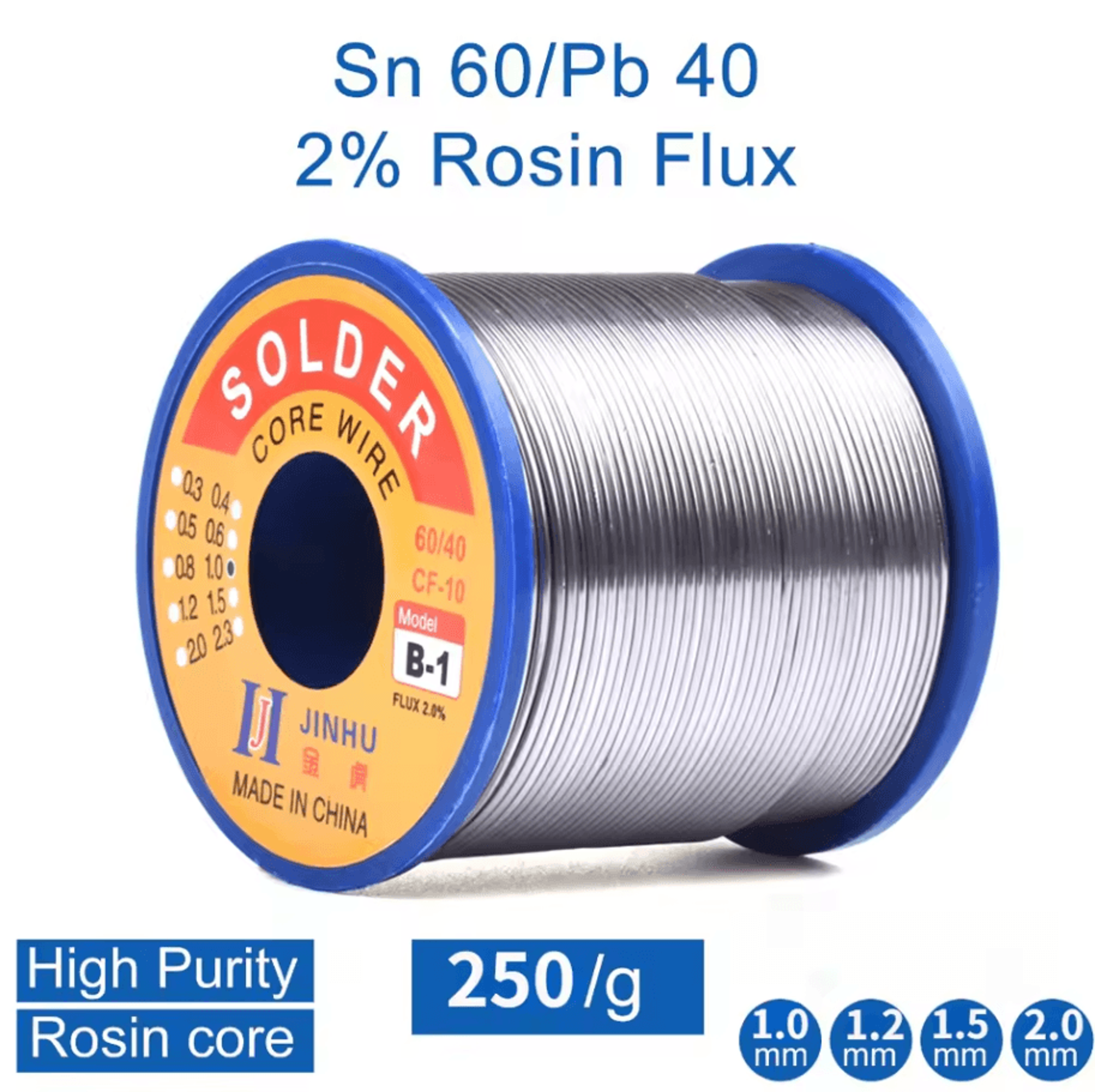 250g Rosin Core Solder Wire  Low Temperature Bright  EasytoSolder Alloy 10121520 Mm 0