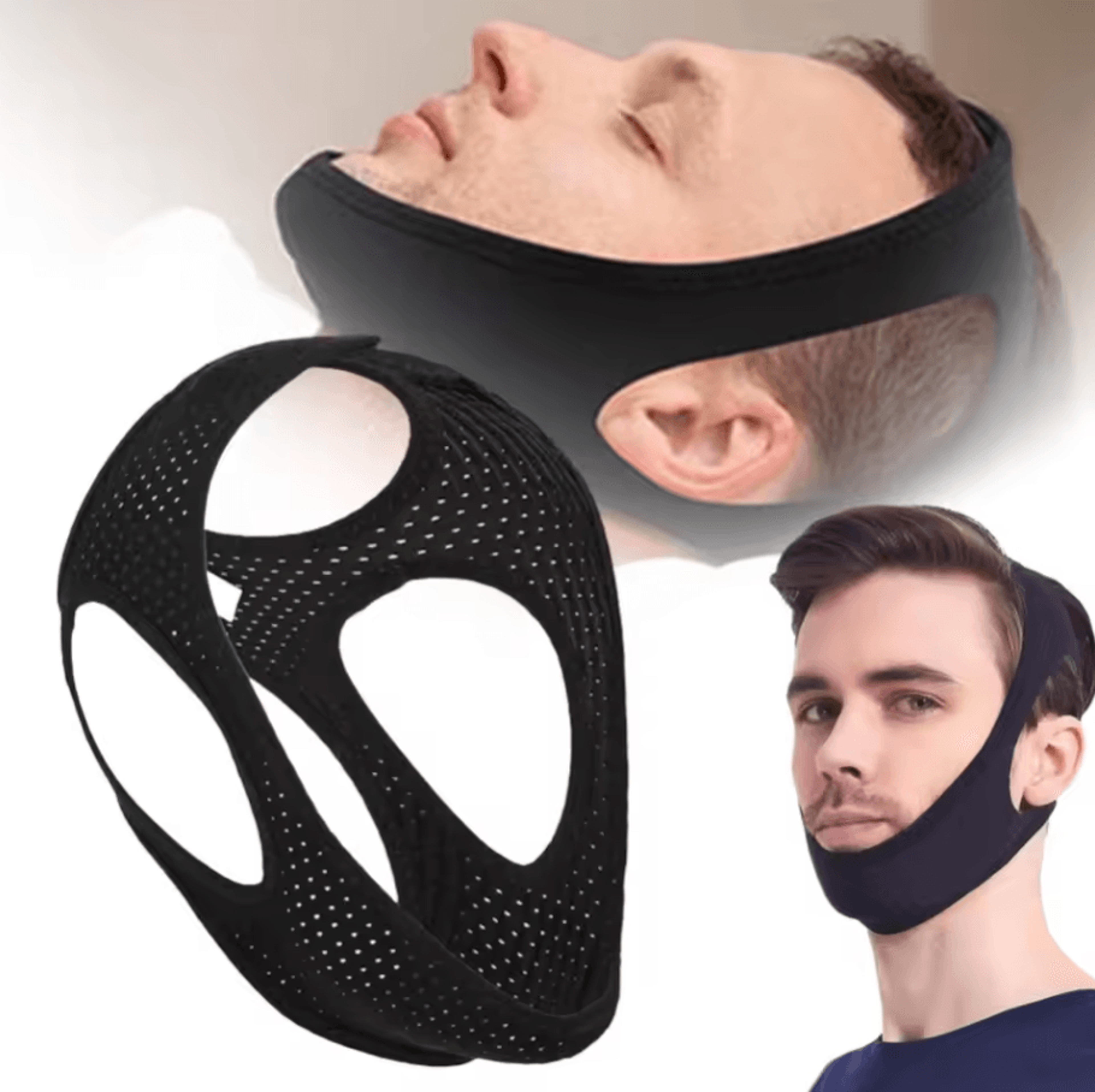 AntiSnoring Chin Strap Device  Adjustable Breathable Snore Stopper With Lower Jaw Support 3