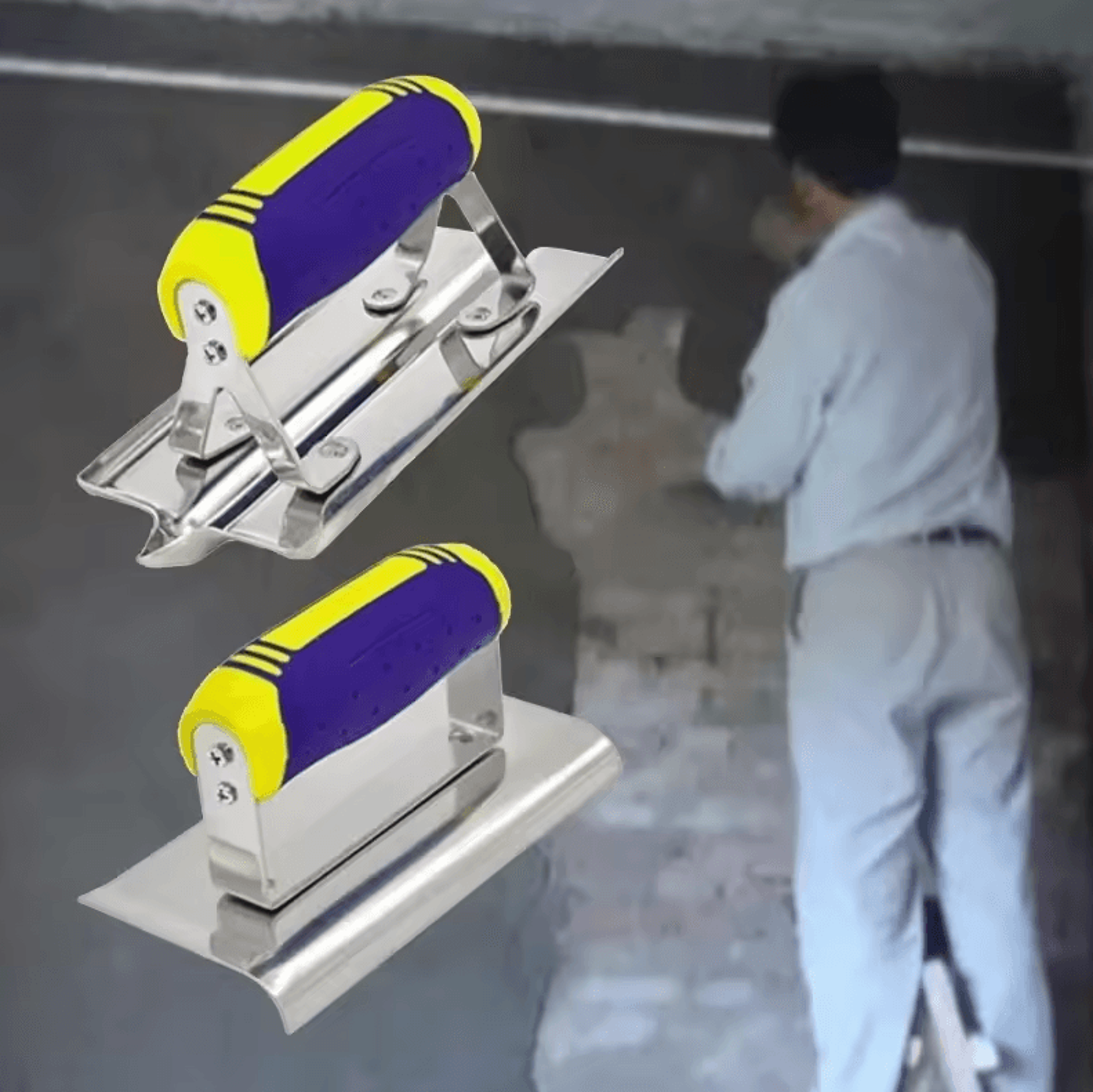 2Piece Stainless Steel Plastering Trowel  Concrete Groover  Flooring And Sharp Corner Finishing Too 1