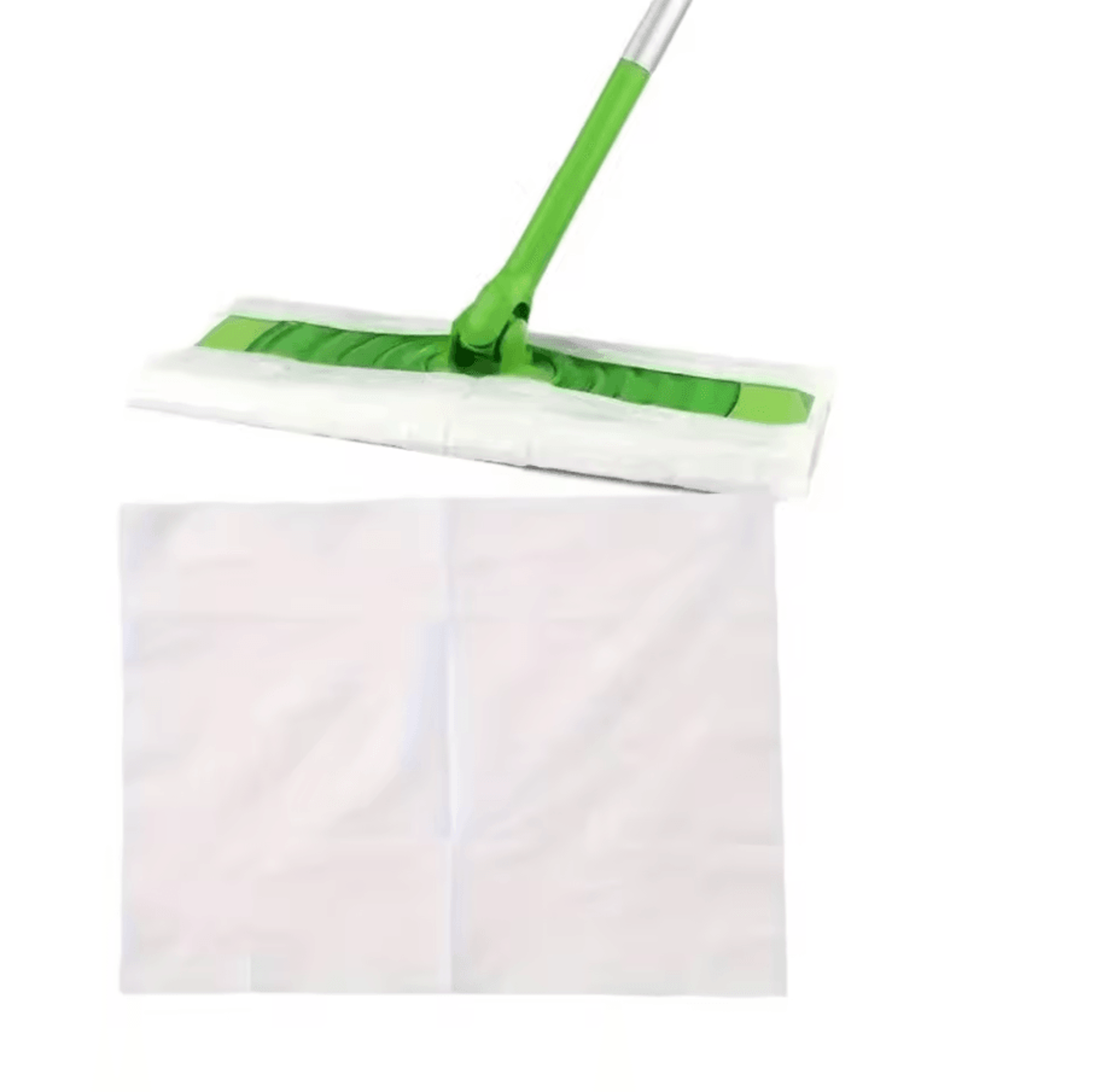 100 Pcs Dust Removal Paper  White Aluminum Pole Flat Dust Mop  MultiSurface DryWet Floor Cleaner 4