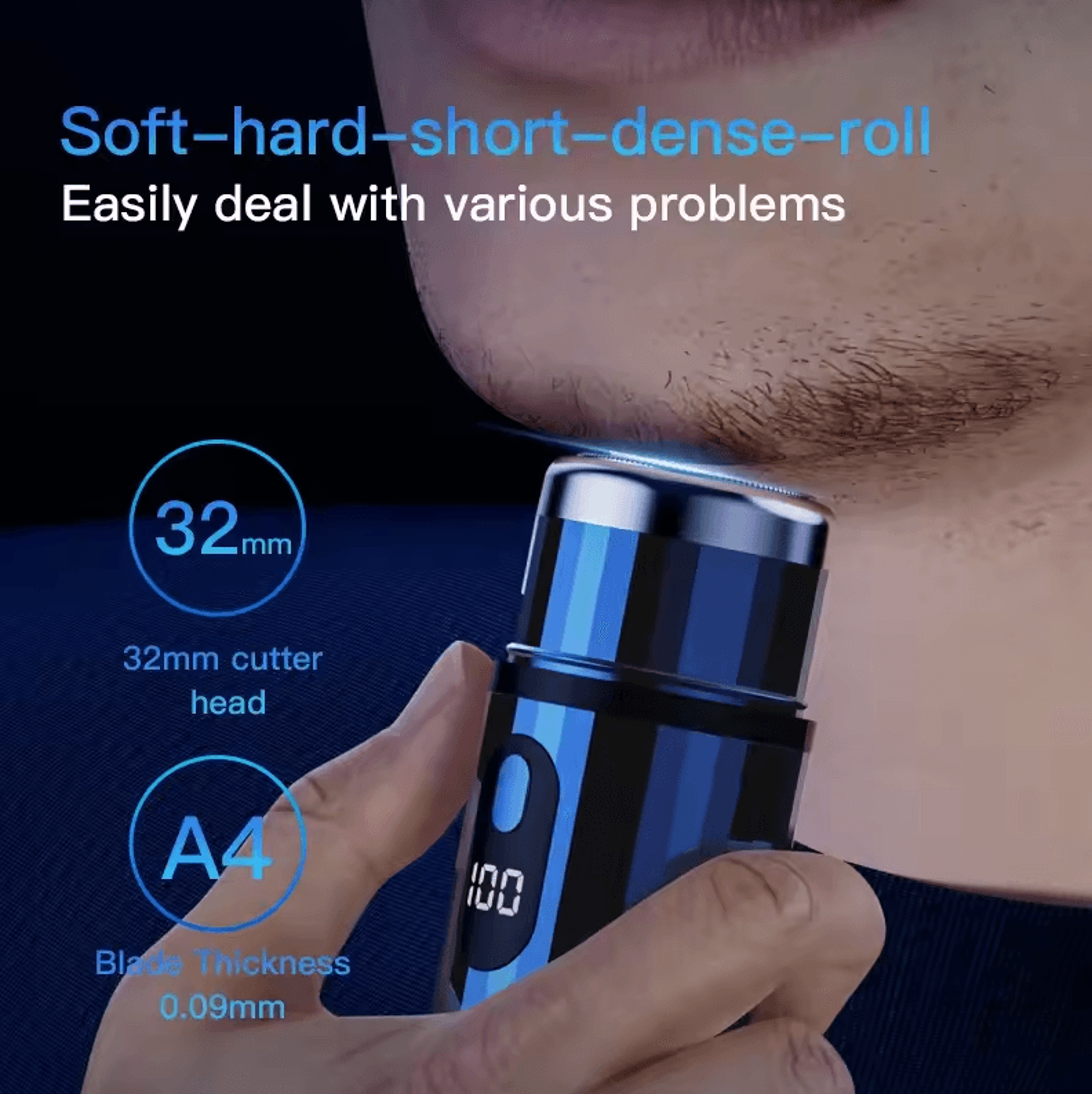 Rechargeable Washable Portable Electric Razor  Mini Digital Display Shaver For Men Outdoor  Travel 1