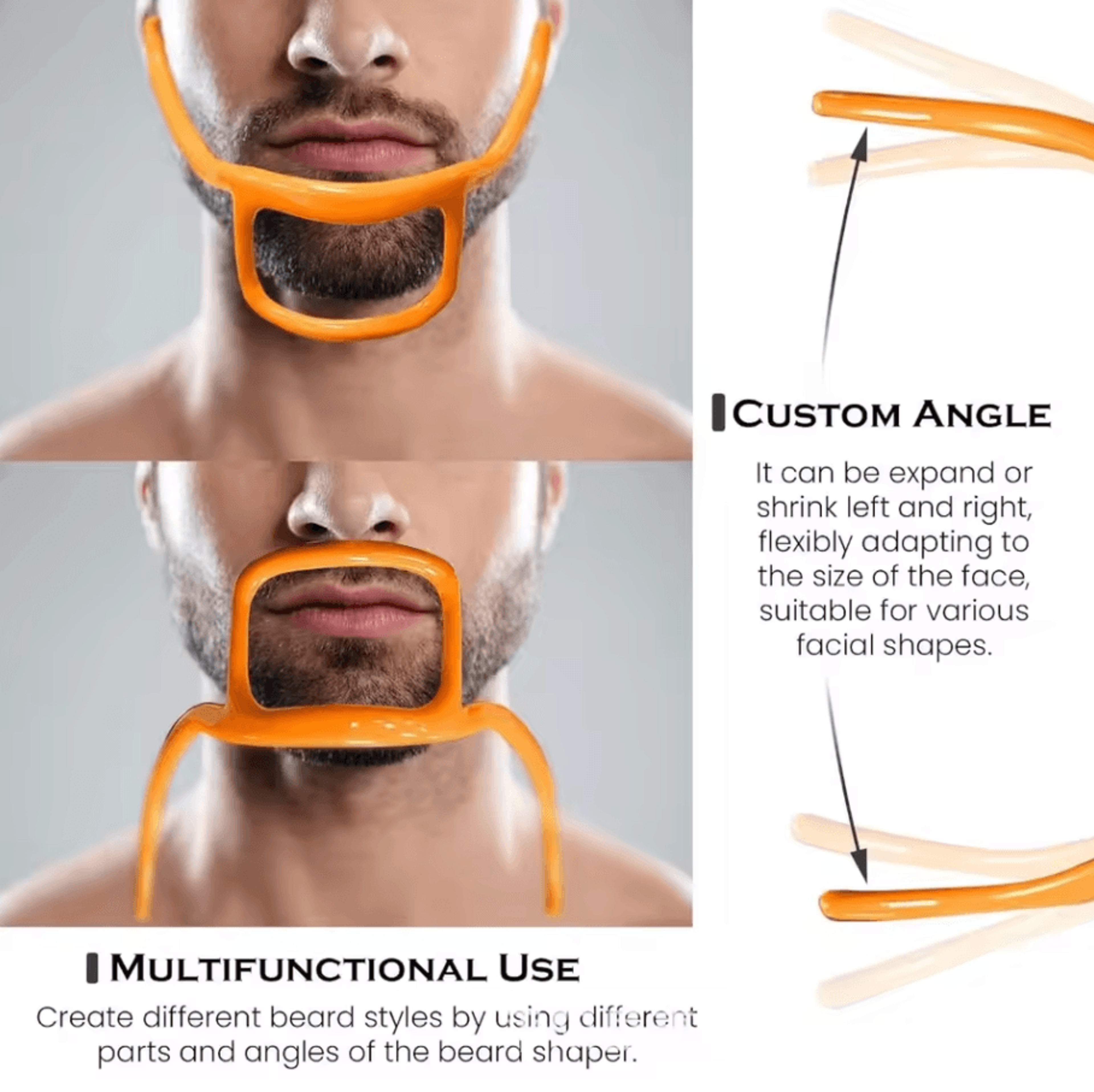 Silicone Mens Beard Shaping Tool  Beard Shaper Guide For Neckline  Cheek Styling Easy Clean  Carry 0
