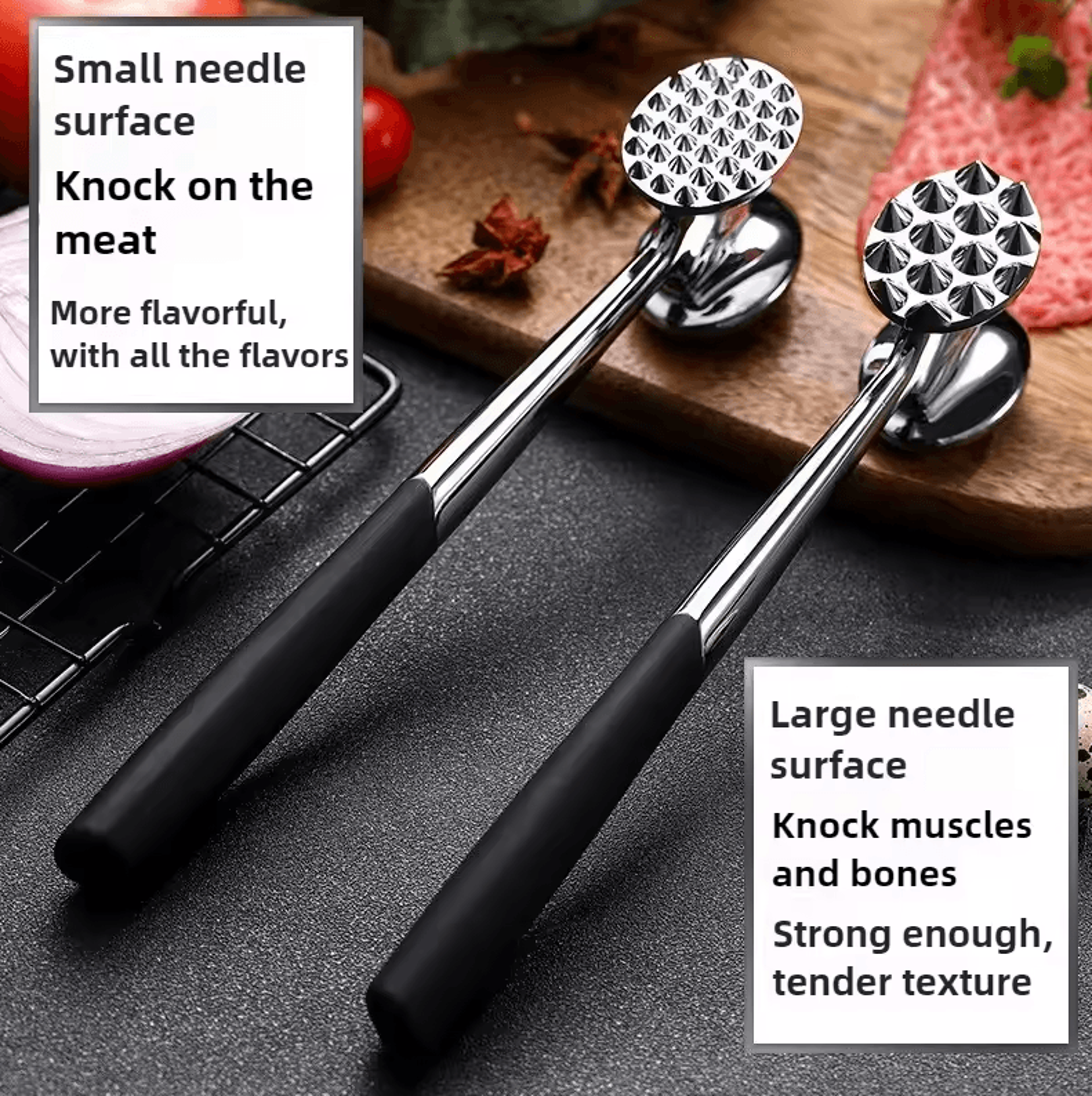 HighQuality DoubleSided Meat Hammer Tool  Household Meat Tenderizer Mallet For Beef Pork  Steak 0