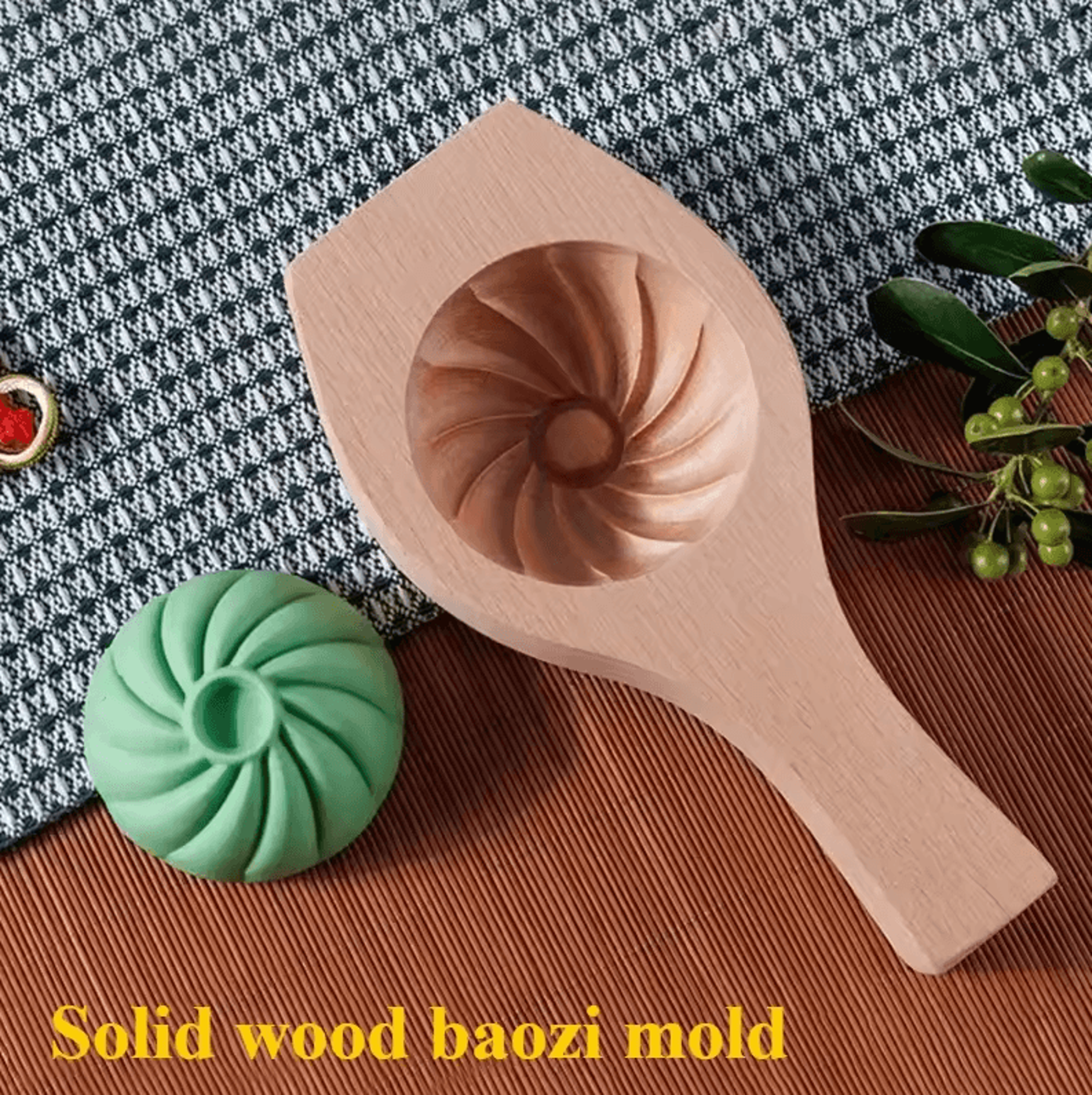 Solid Wood Handmade Mantou  Stuffed Bun Mold  Dough Shaping Tool For Steamed Buns 1