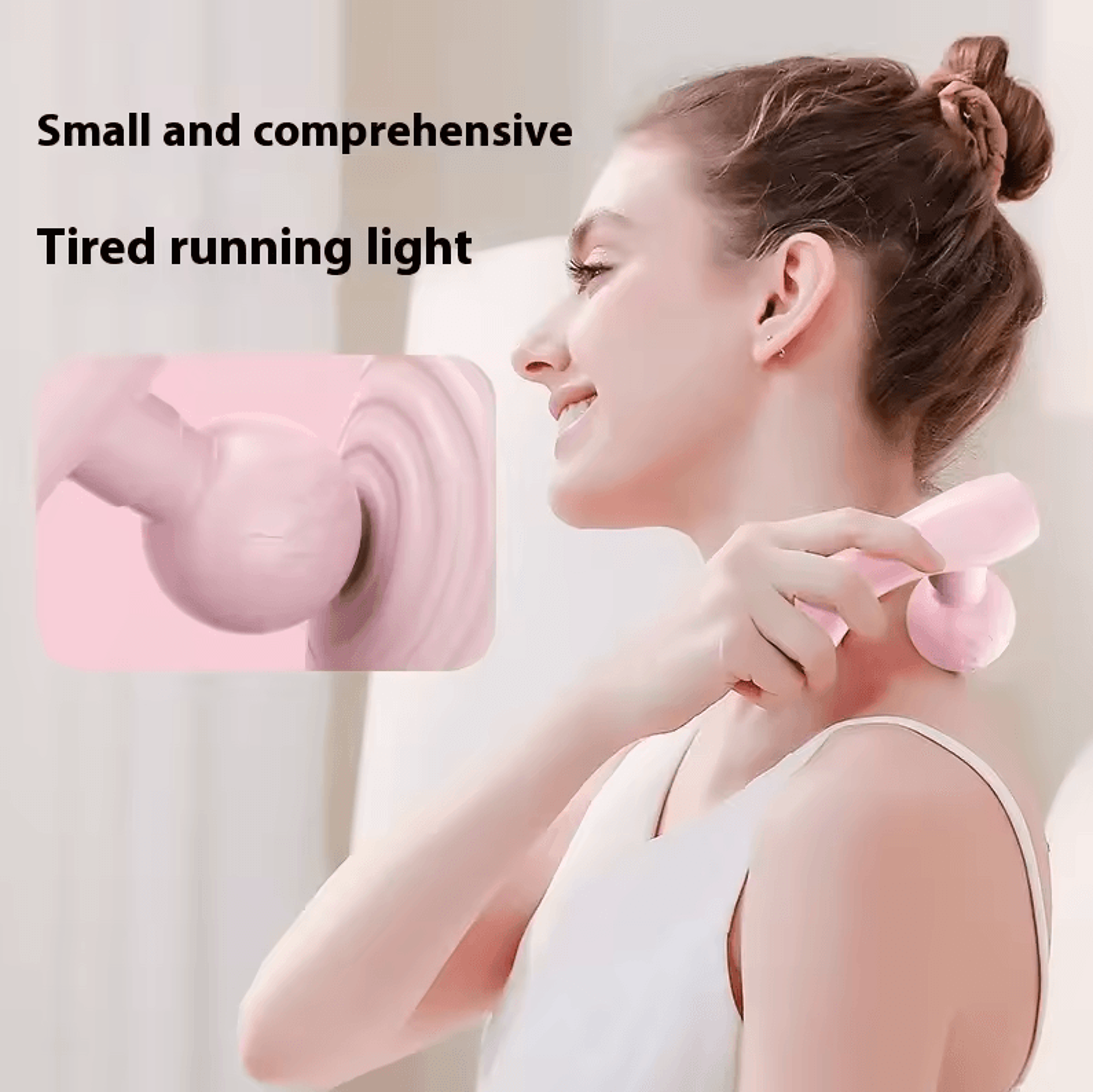 DoubleEnded Portable Fascia Gun Massager  Silent Mini Deep Vibration Muscle Relaxer With 4 Gears 1