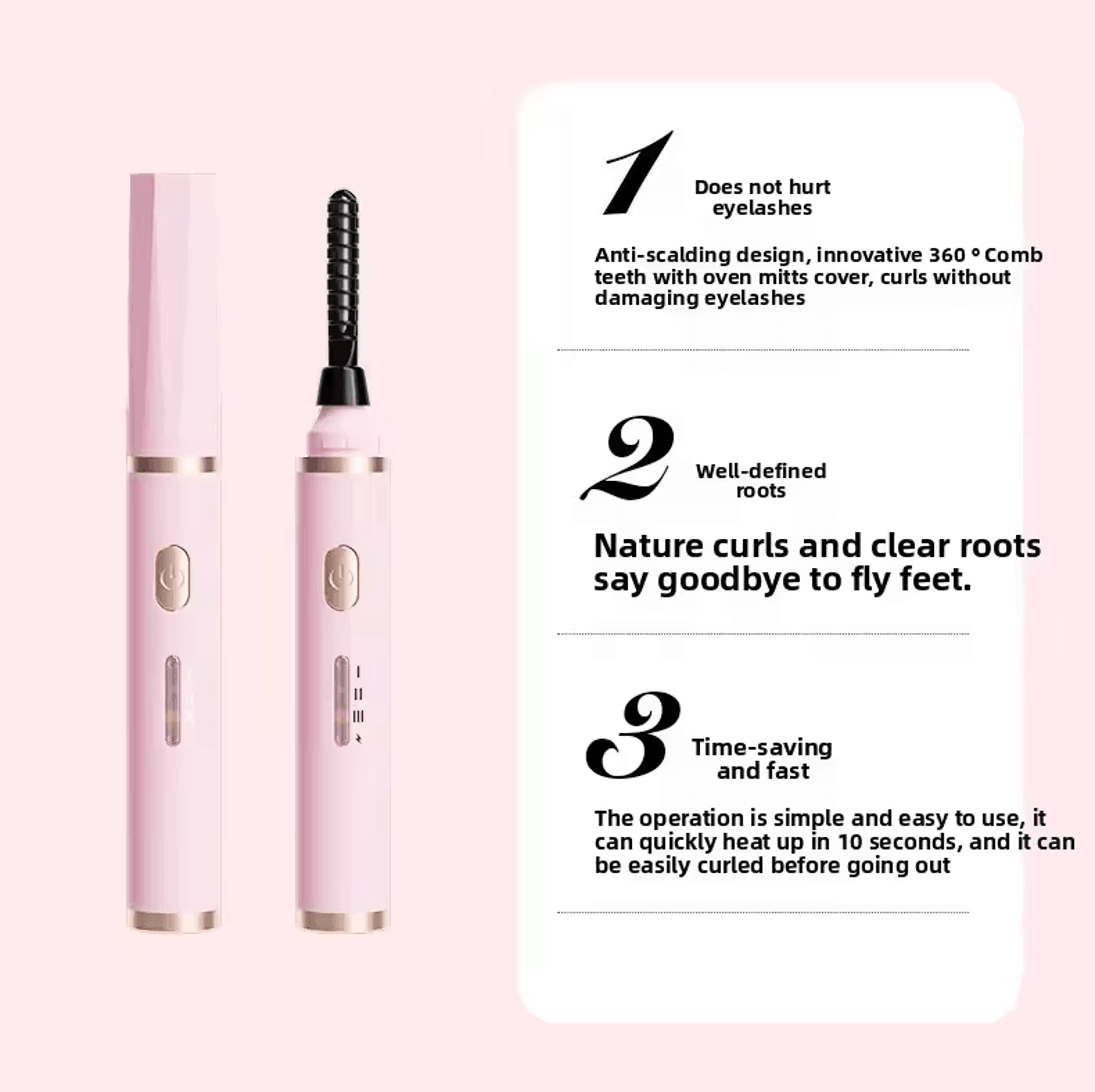 Portable Electric Eyelash Curler  USB Rechargeable Heated Beauty Tool For LongLasting Lash Styling 5