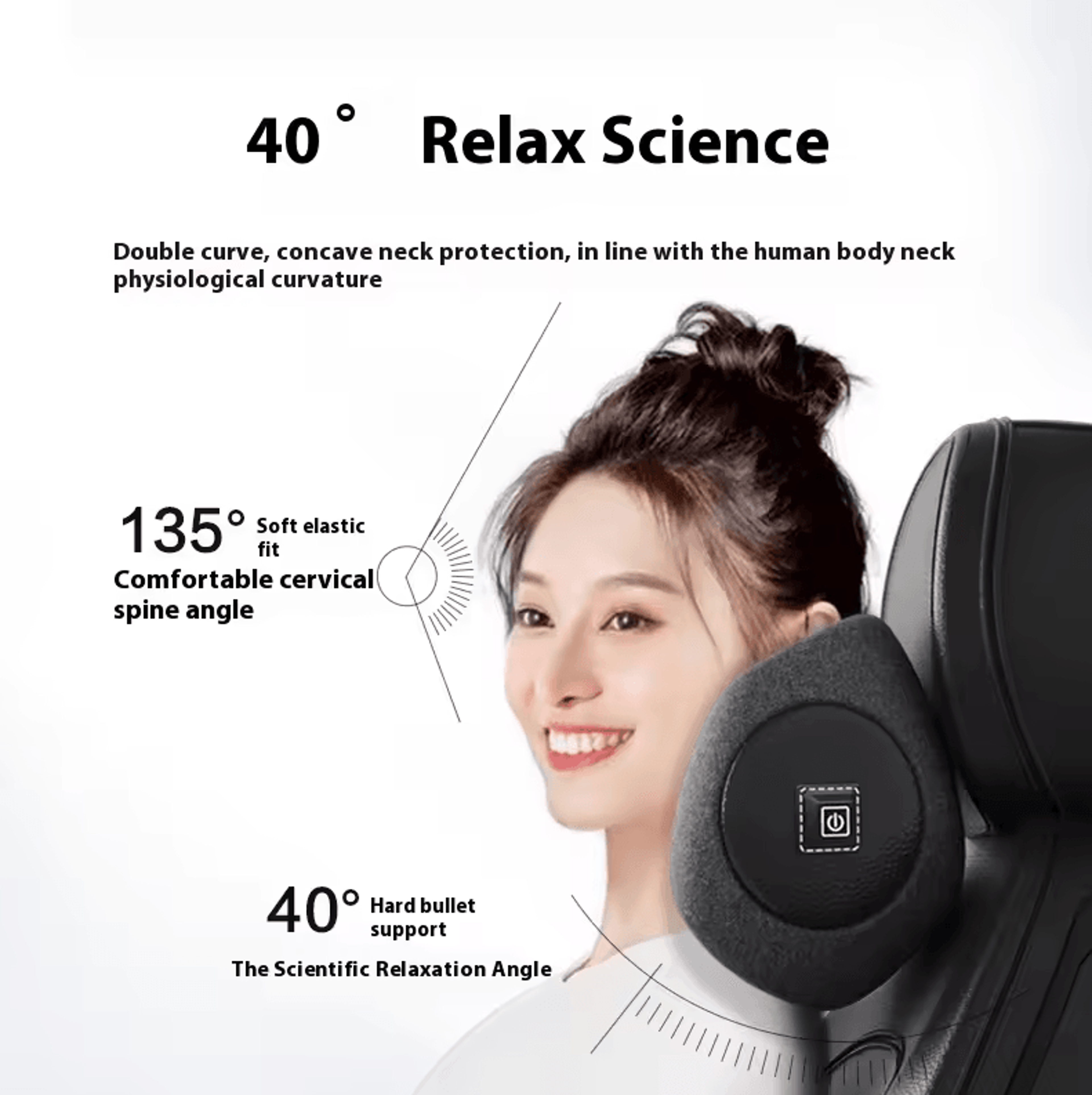 Universal Car Massage Seat Cushion Set  Hot Compress Lumbar  Headrest Support Pillow For Neck Prote 4