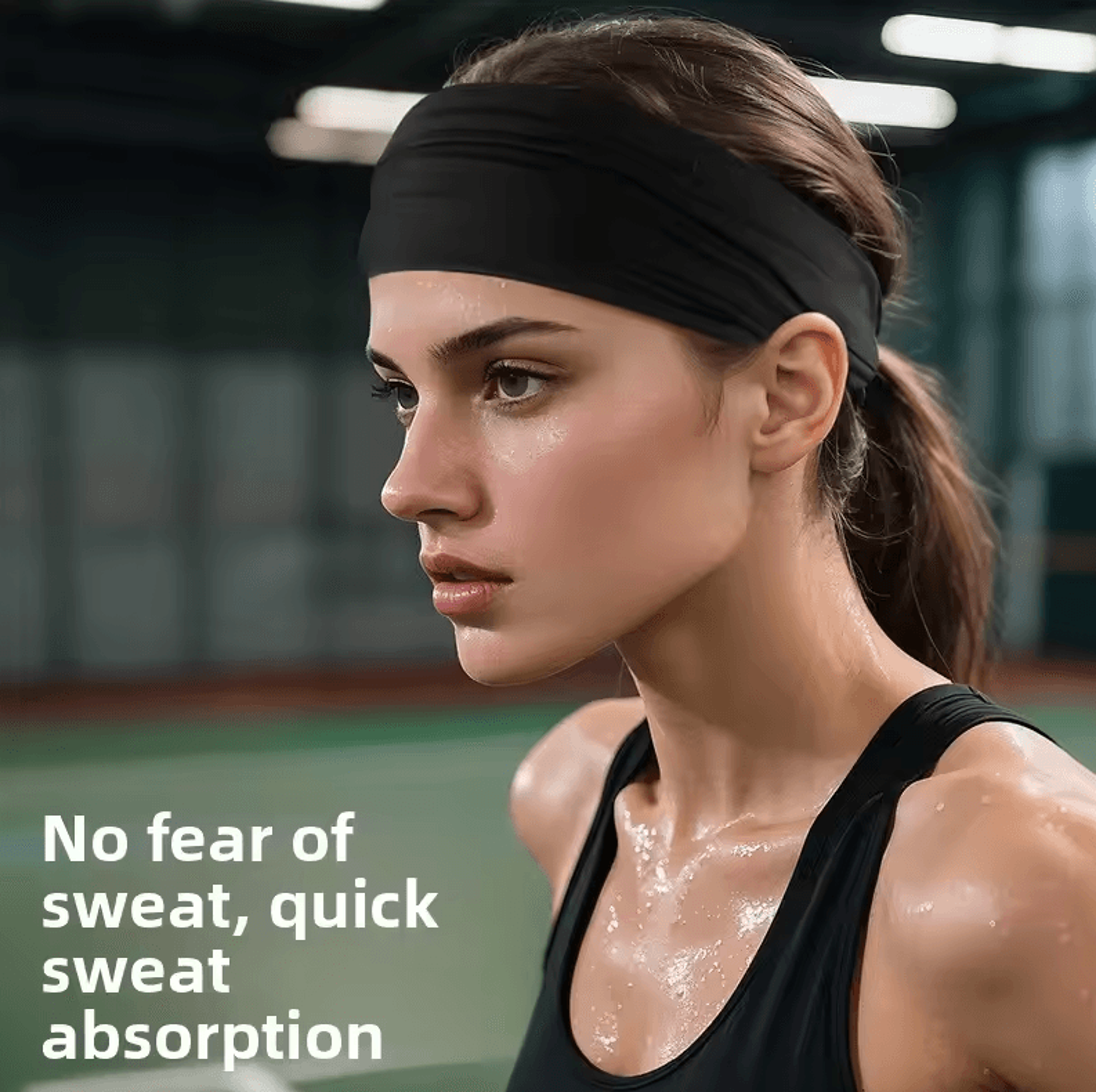 Sports SweatAbsorbent Headband  Elastic Satin Fitness Head Band For Men  Women 1