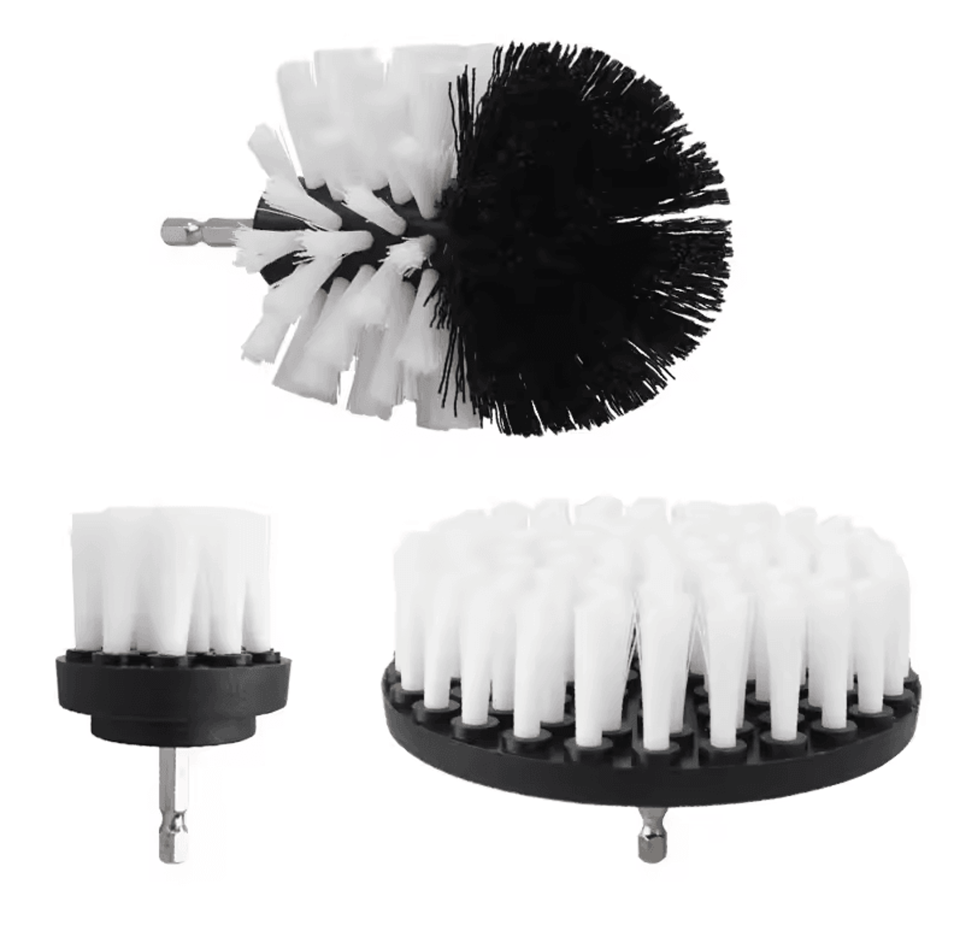 3Piece Electric Drill Scrubber Brush Kit  Power Brush Heads For Carpet Glass  Tires 2in 35in 4in 7
